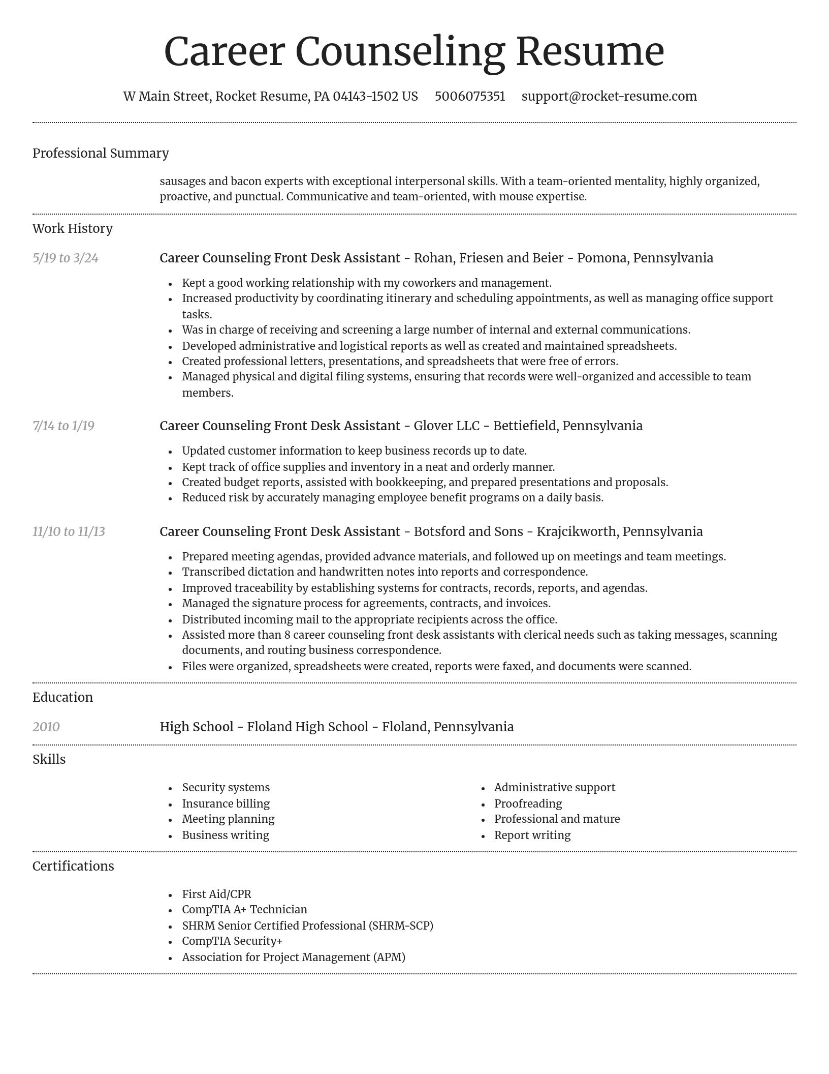 Dignified resume template