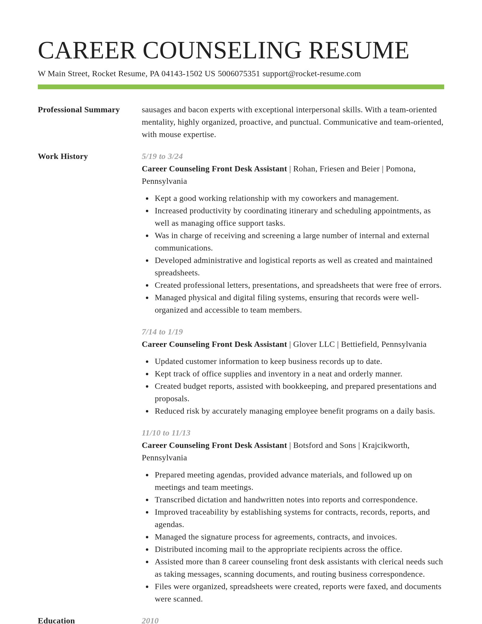 Smart resume template