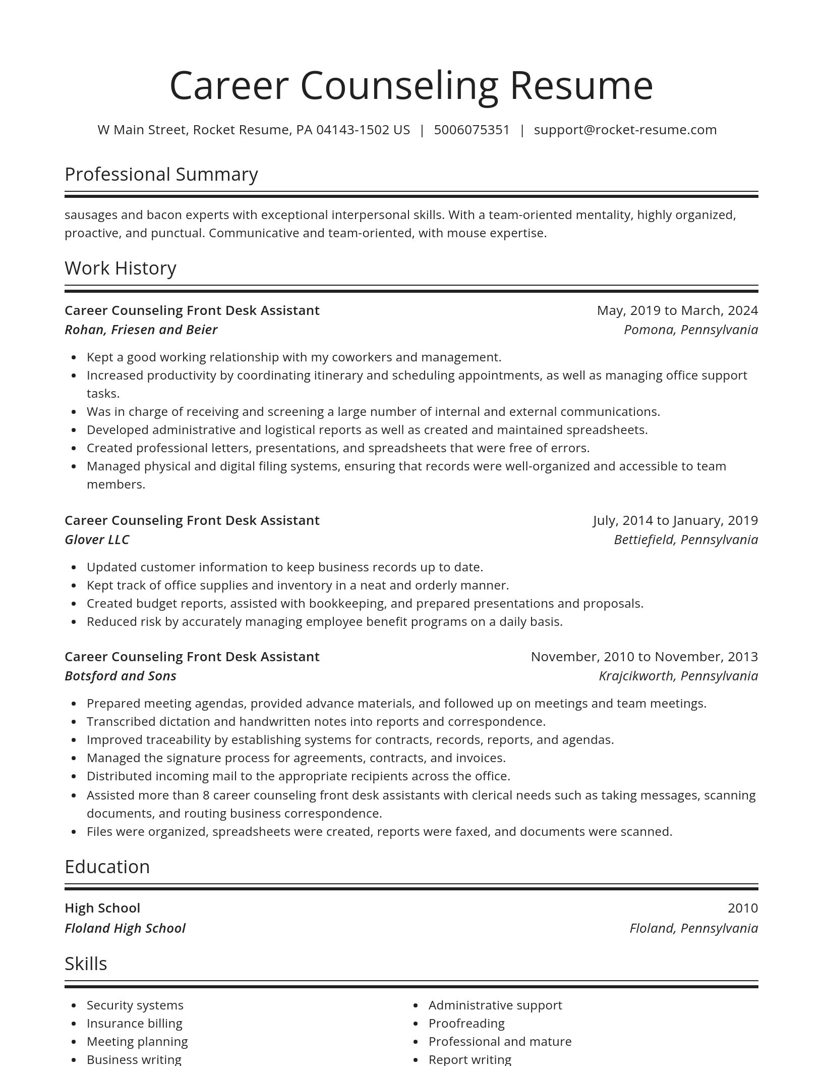 Spotlight resume template
