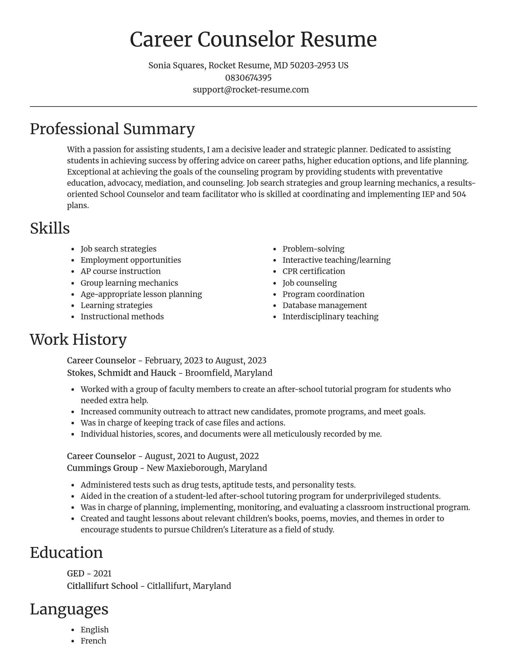 Focal Point resume template