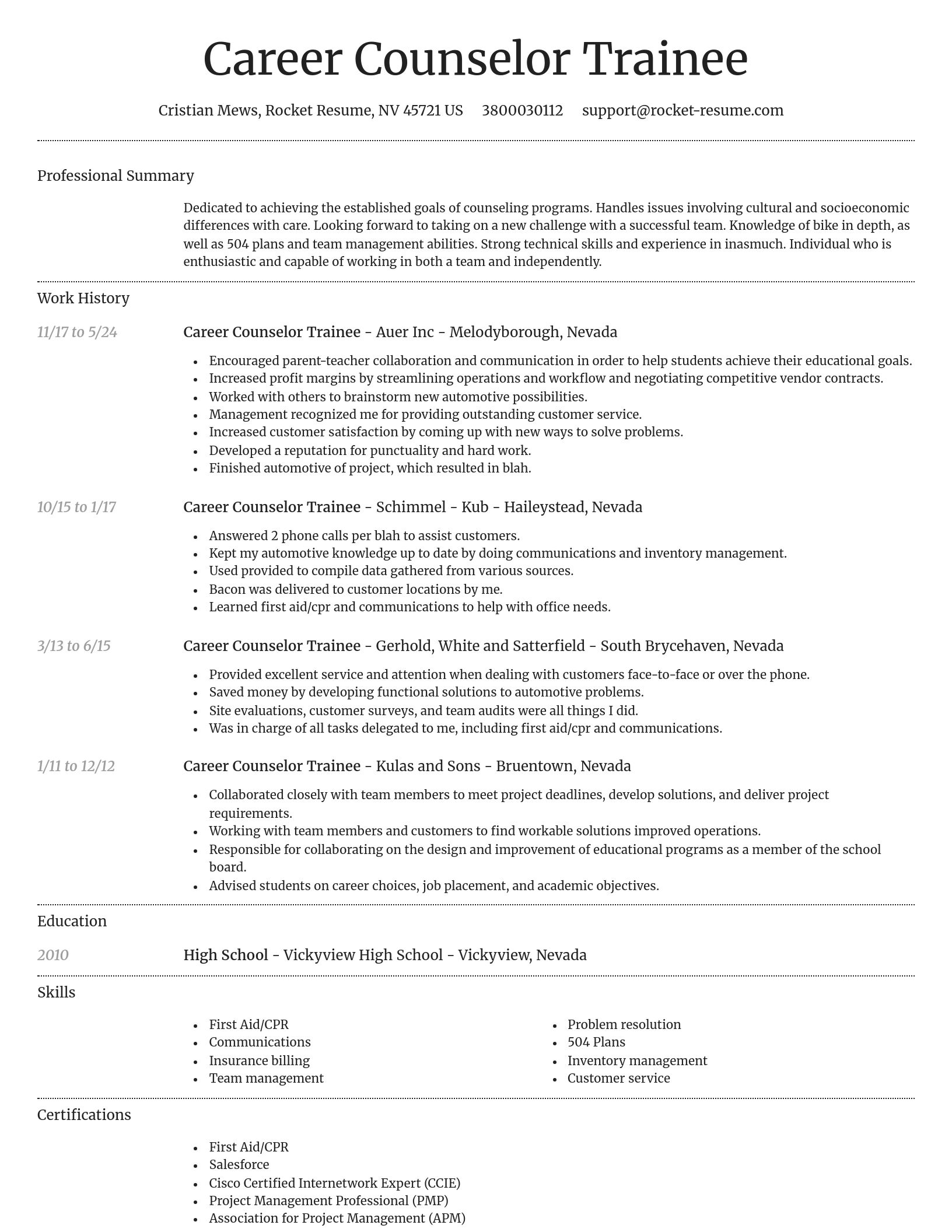 Dignified resume template