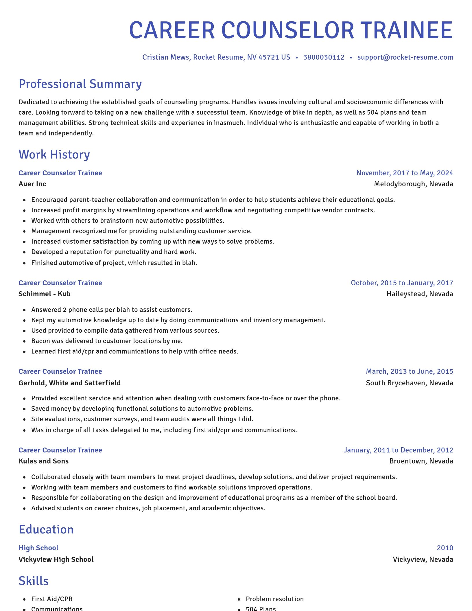 Novel resume template