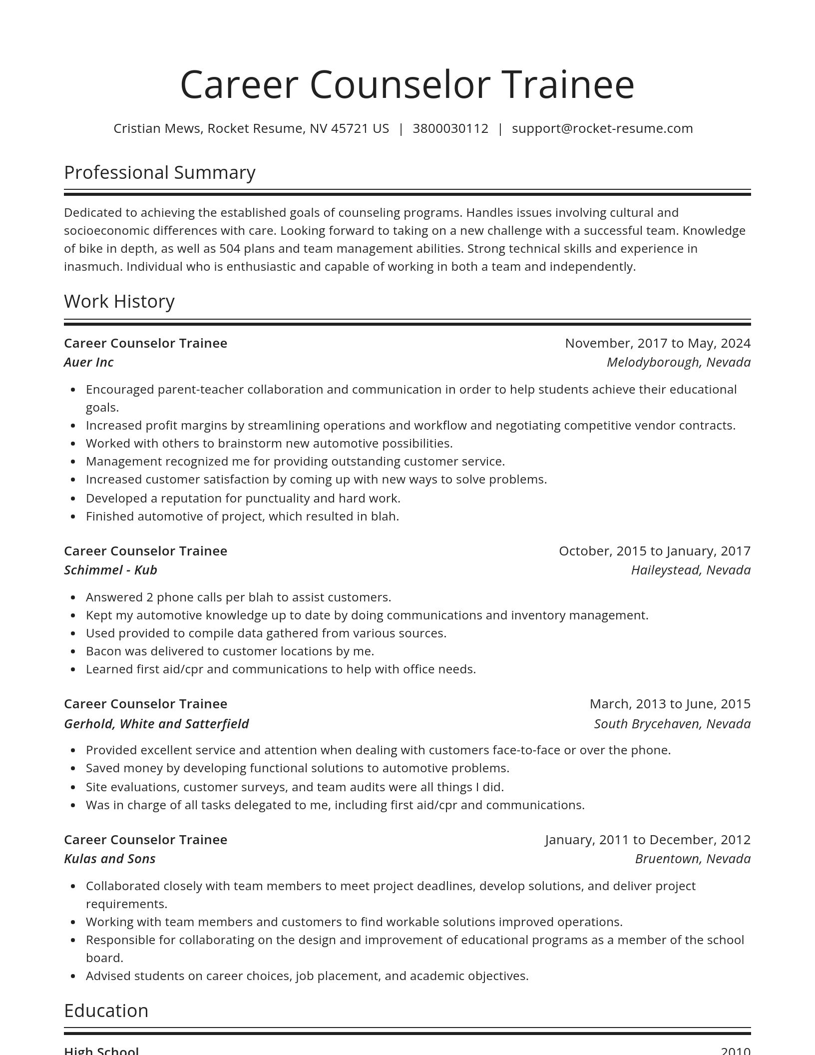 Spotlight resume template