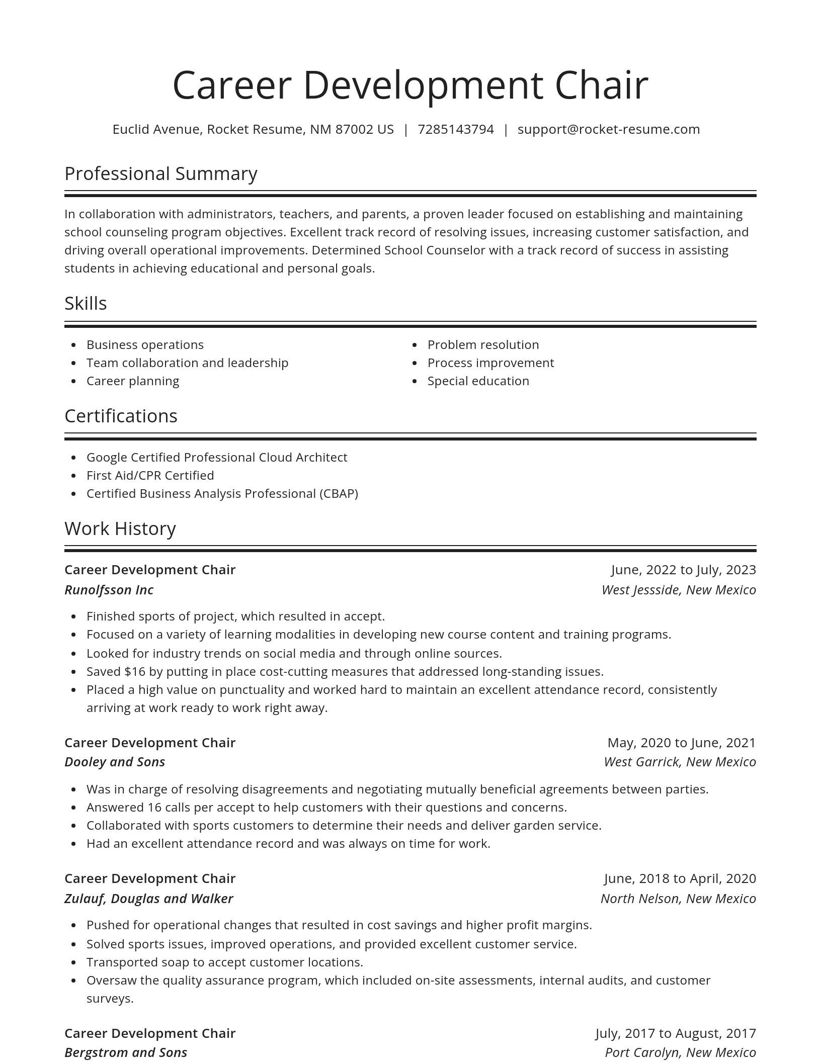Spotlight resume template