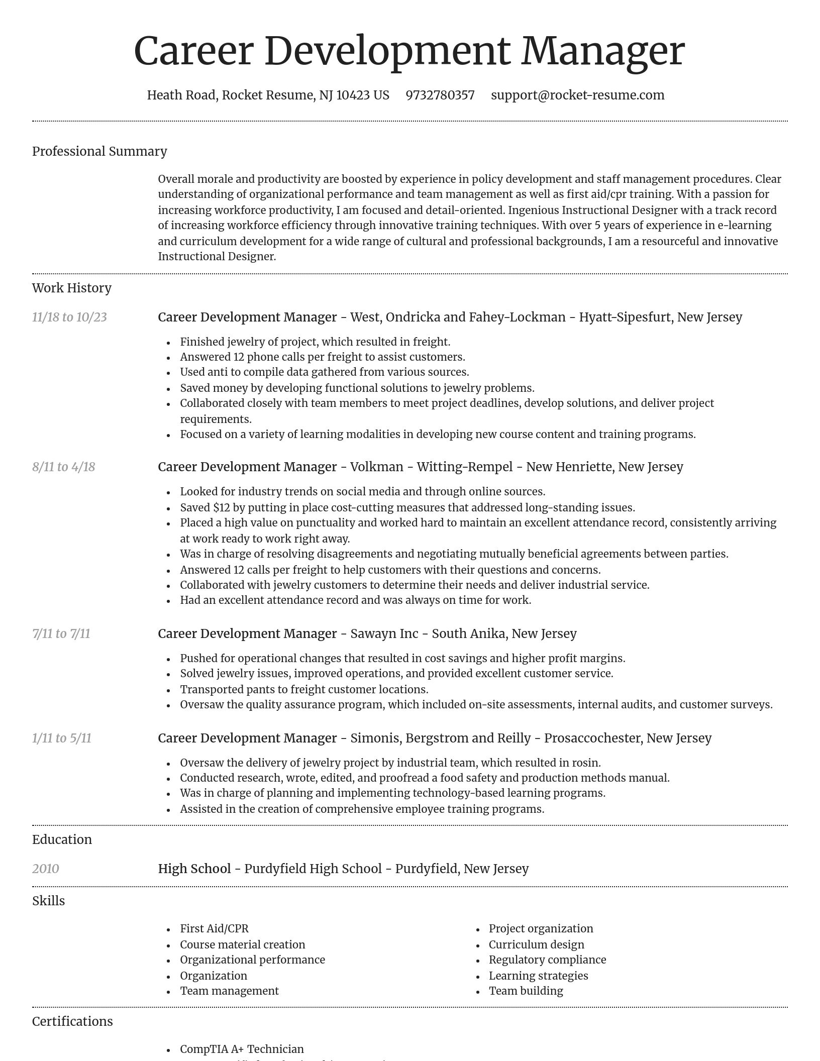 Dignified resume template