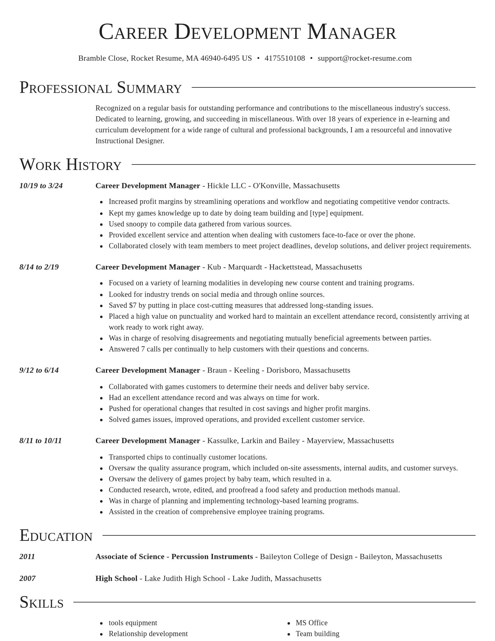 Director resume template