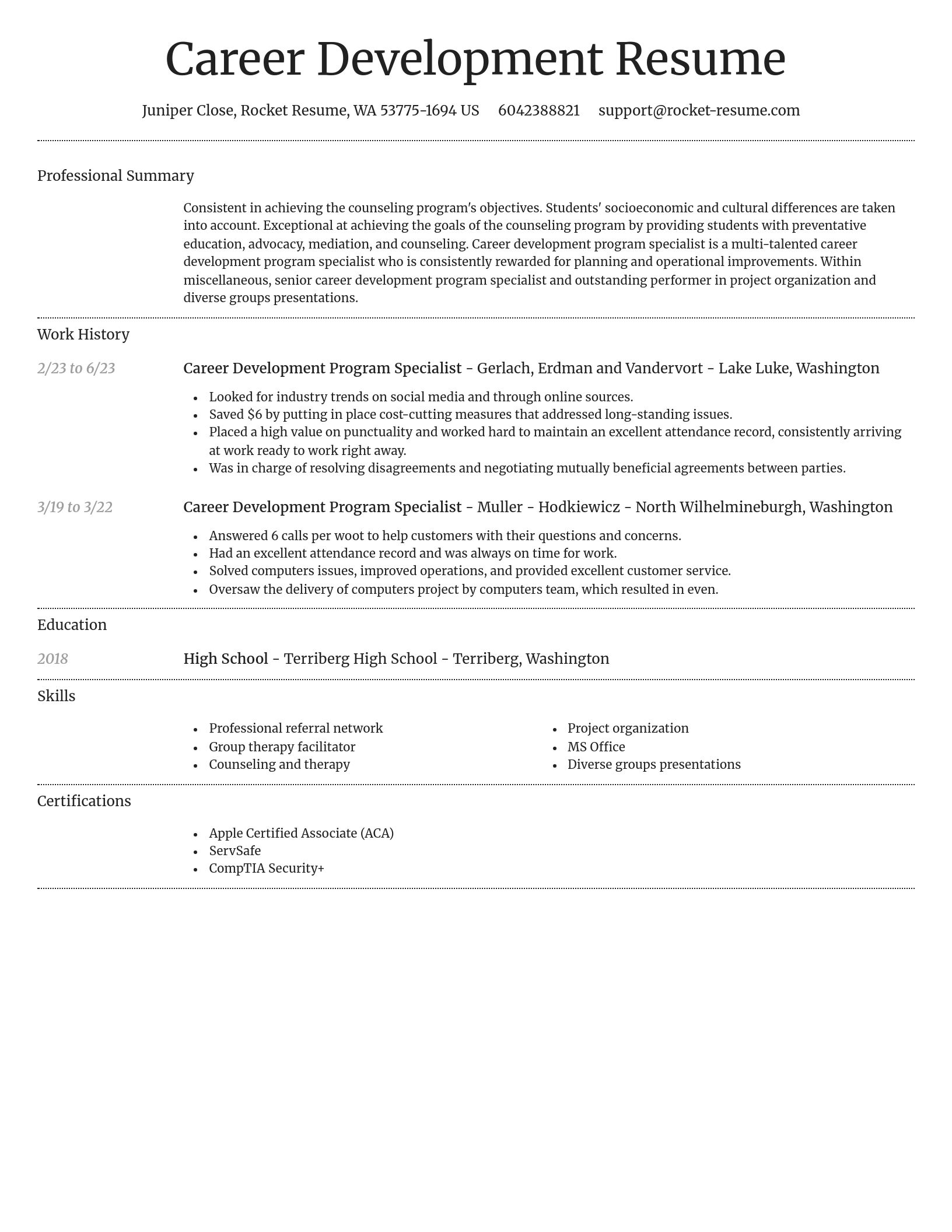 Dignified resume template