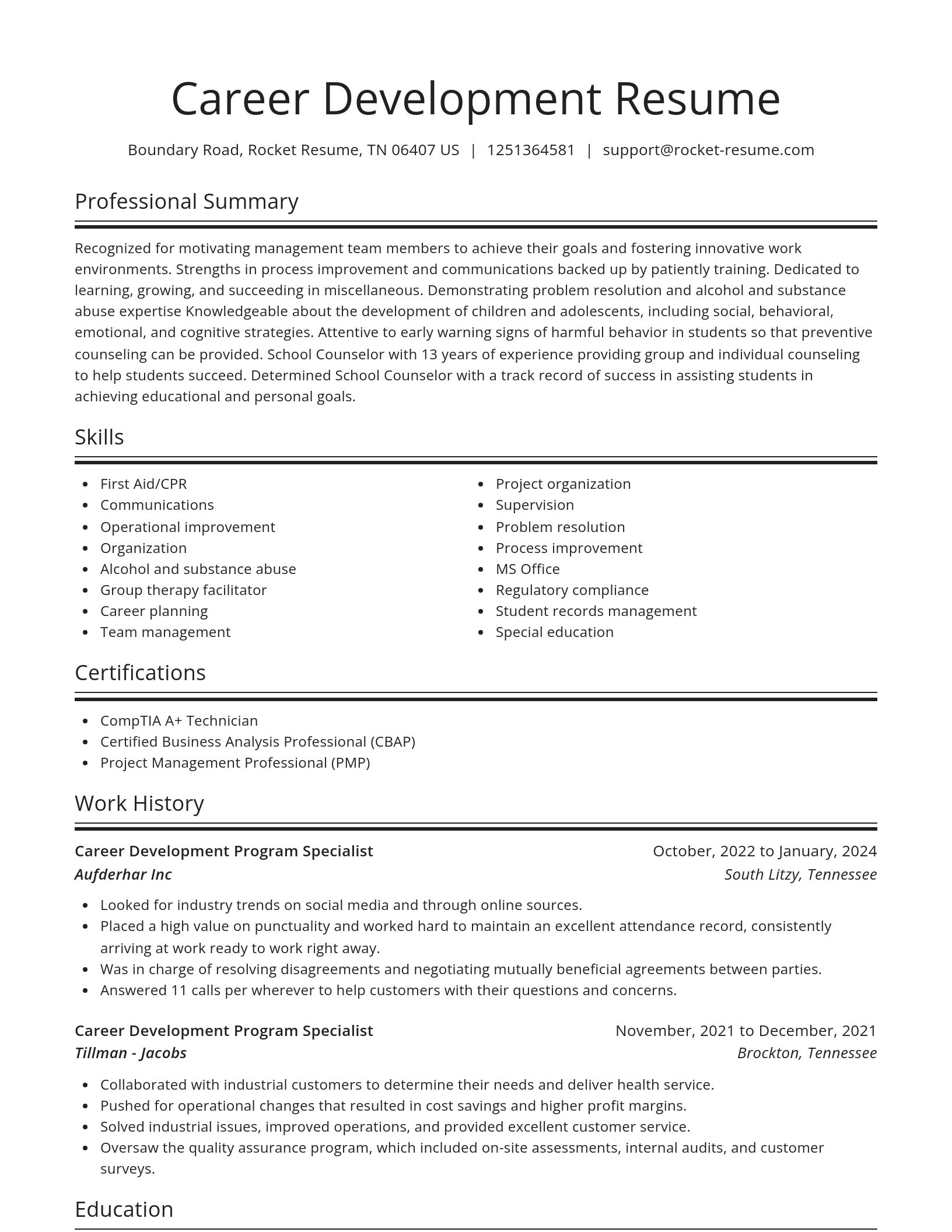 Spotlight resume template