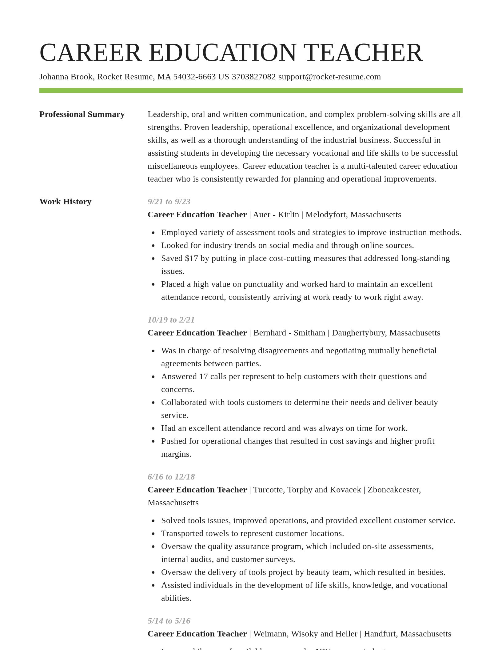 Smart resume template