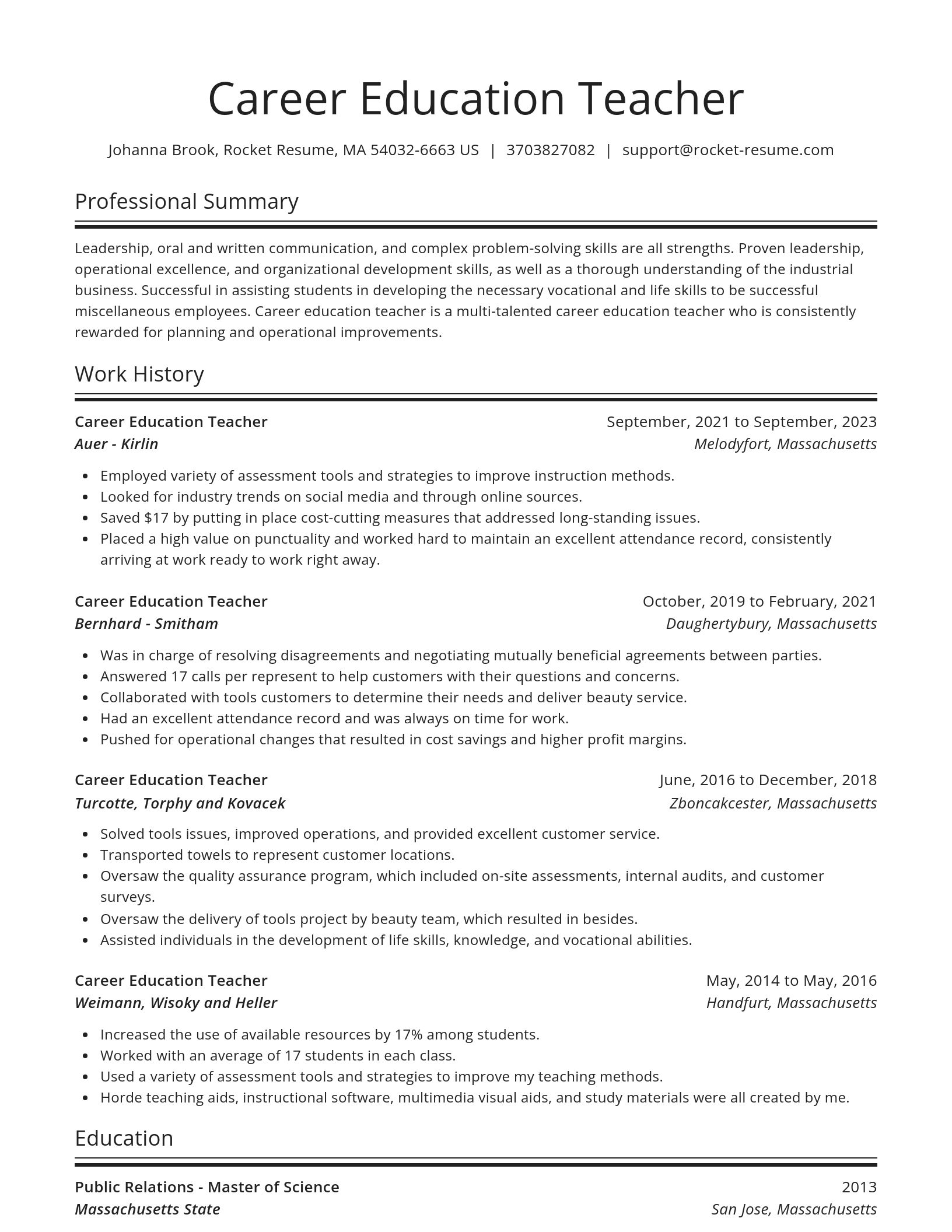 Spotlight resume template