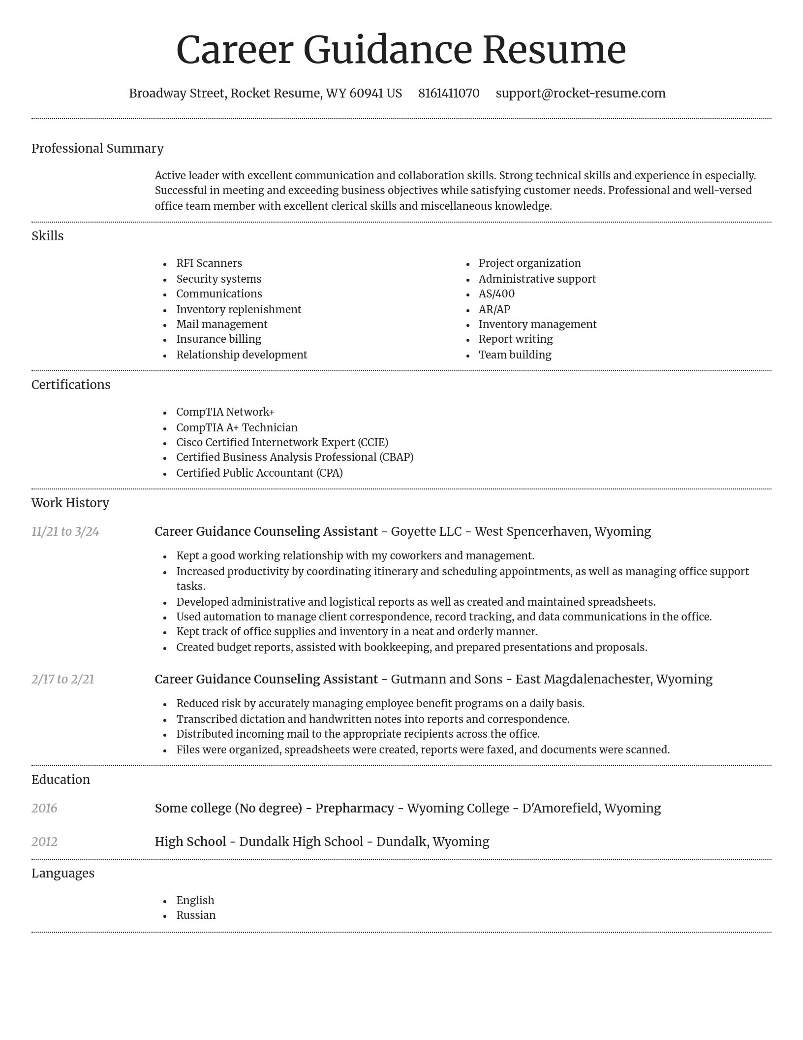 Dignified resume template
