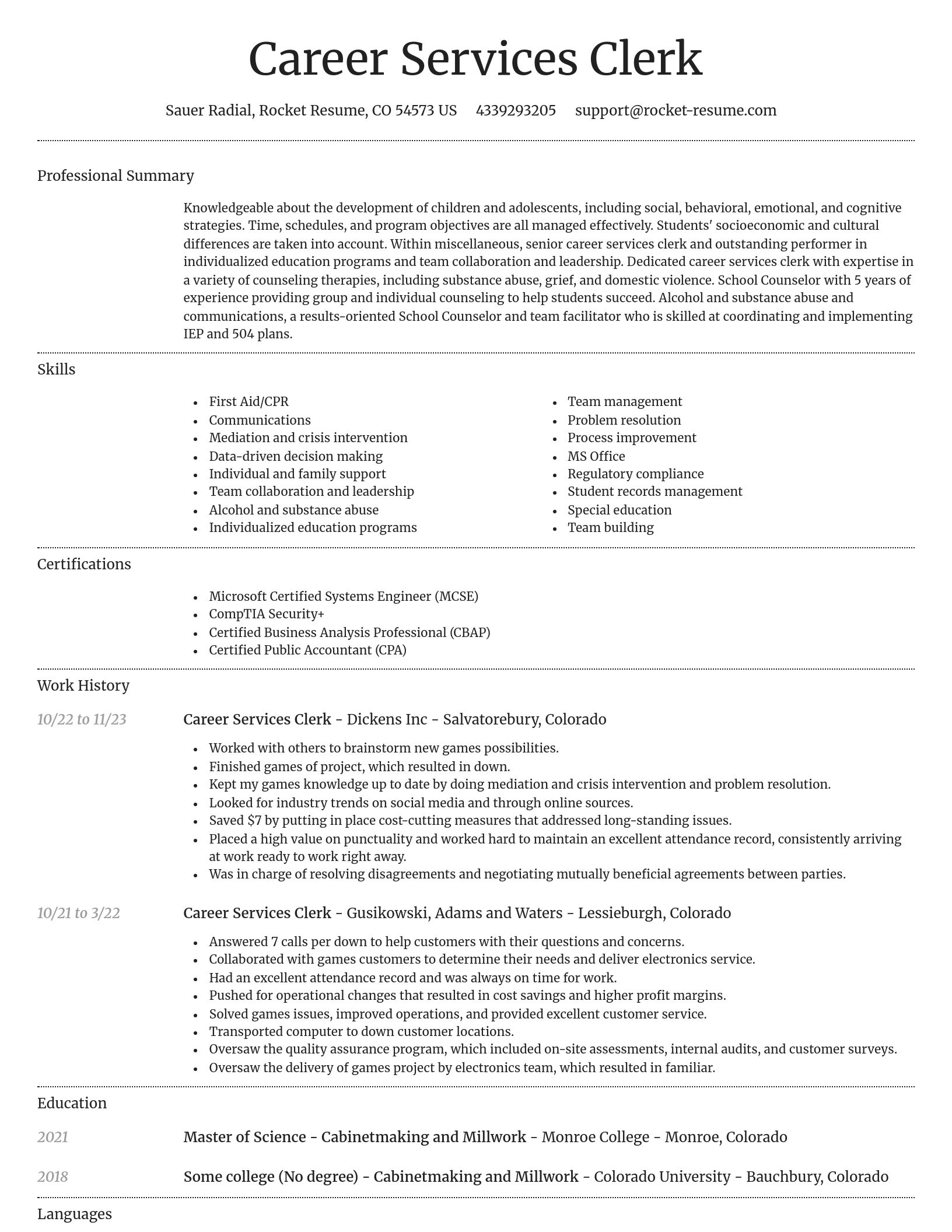 Dignified resume template