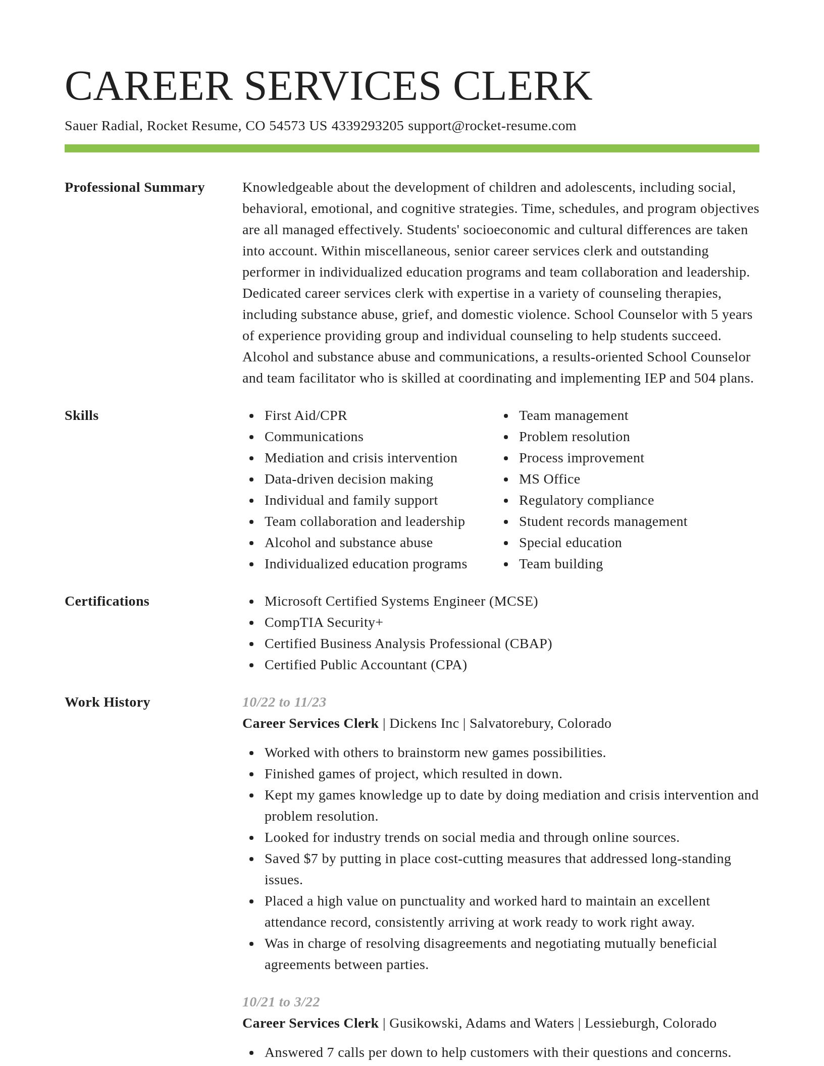 Smart resume template