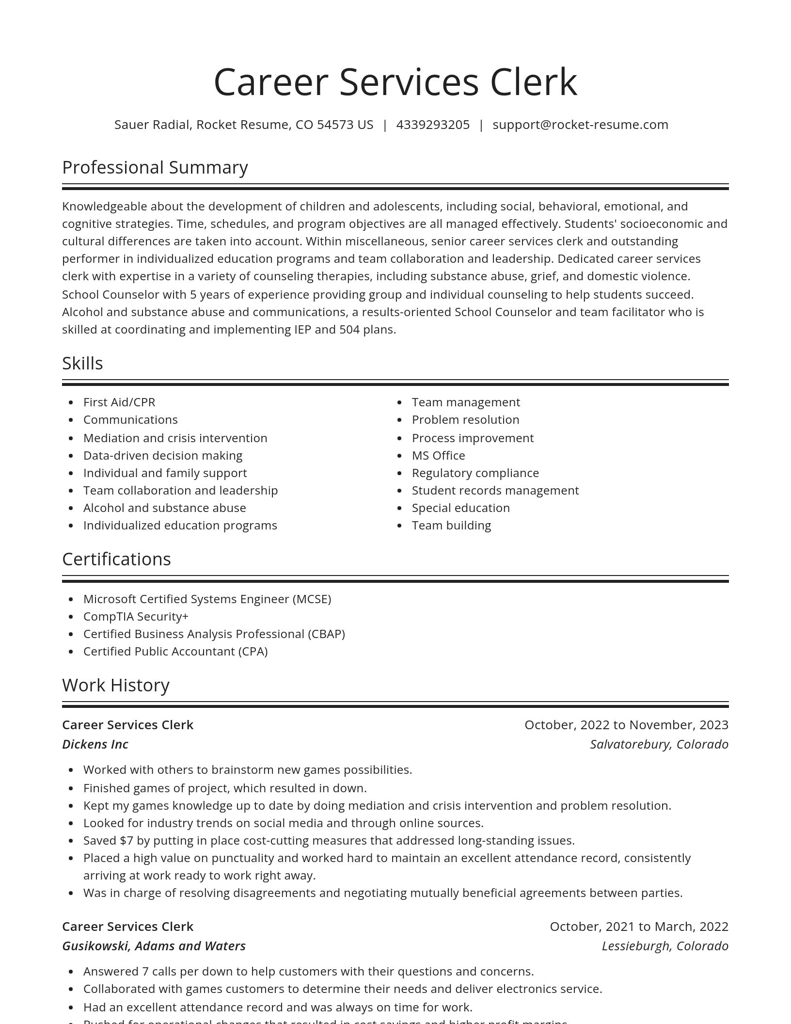 Spotlight resume template