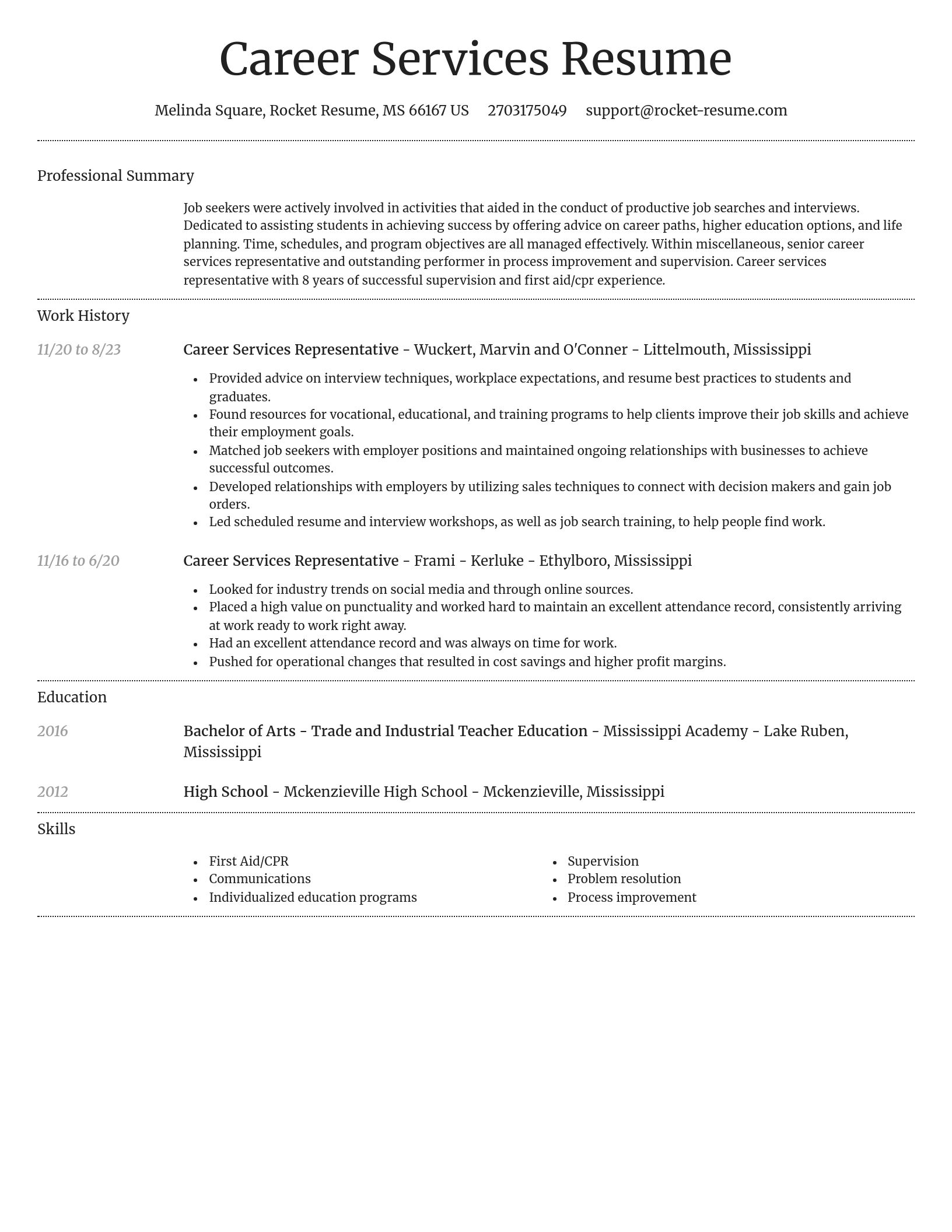 Dignified resume template