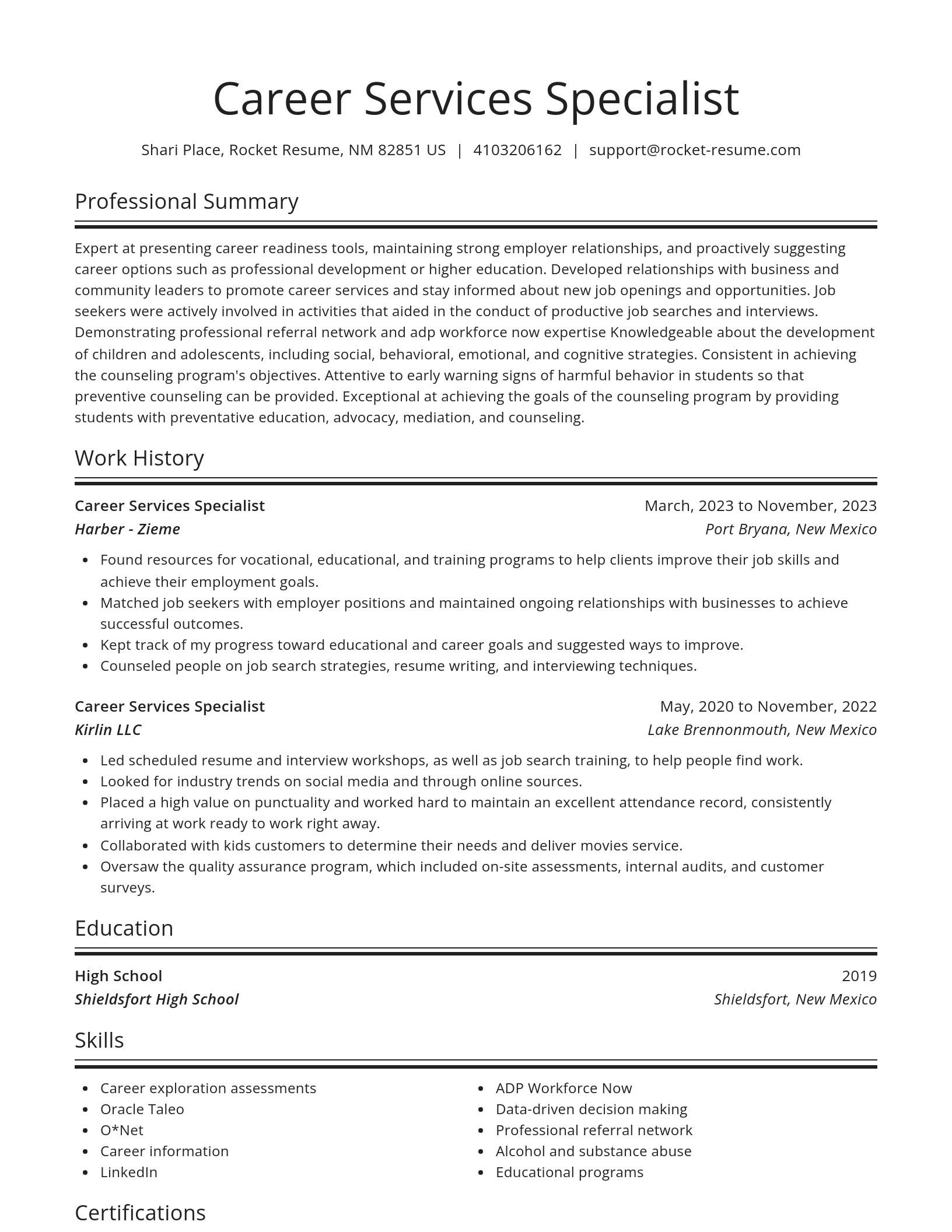 Spotlight resume template