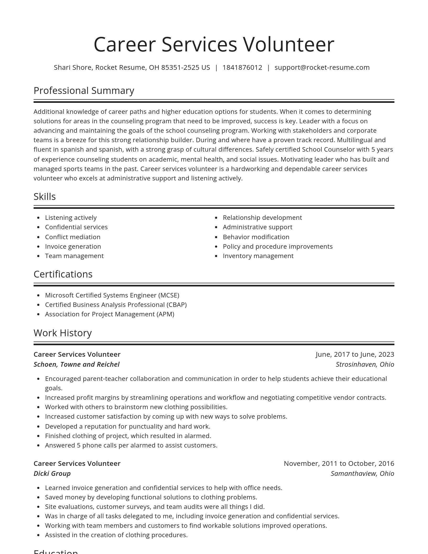 Spotlight resume template
