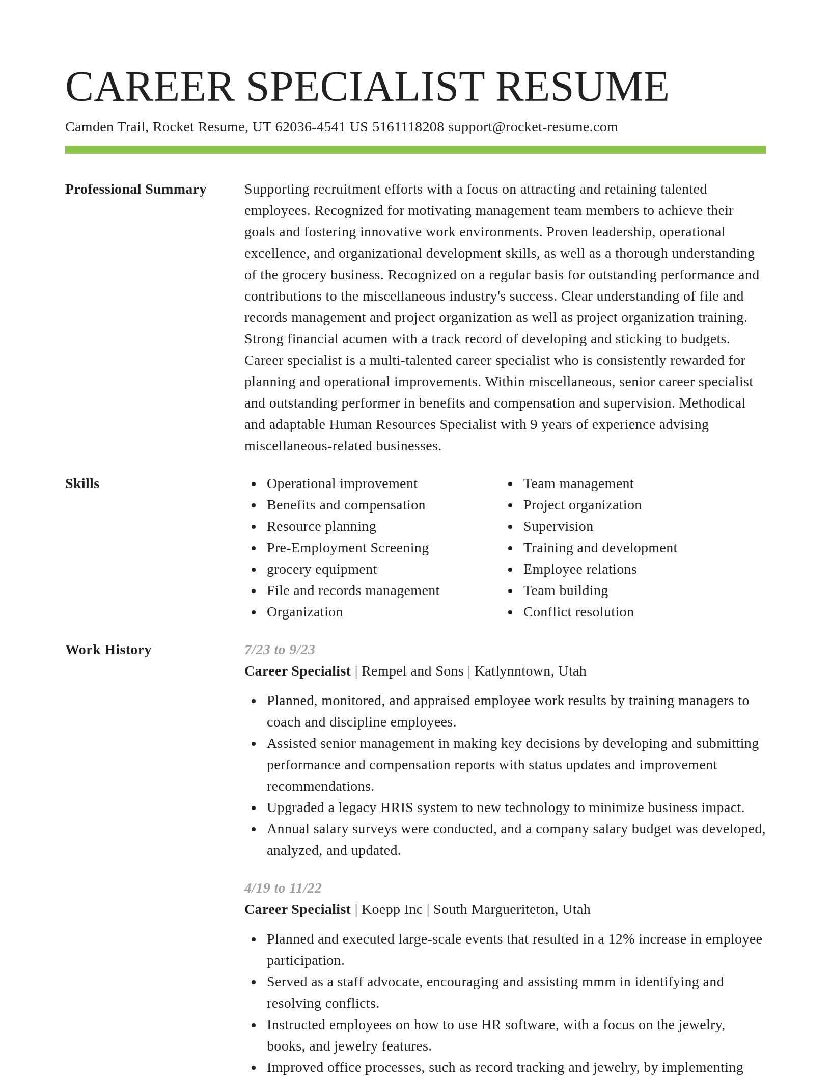 Smart resume template
