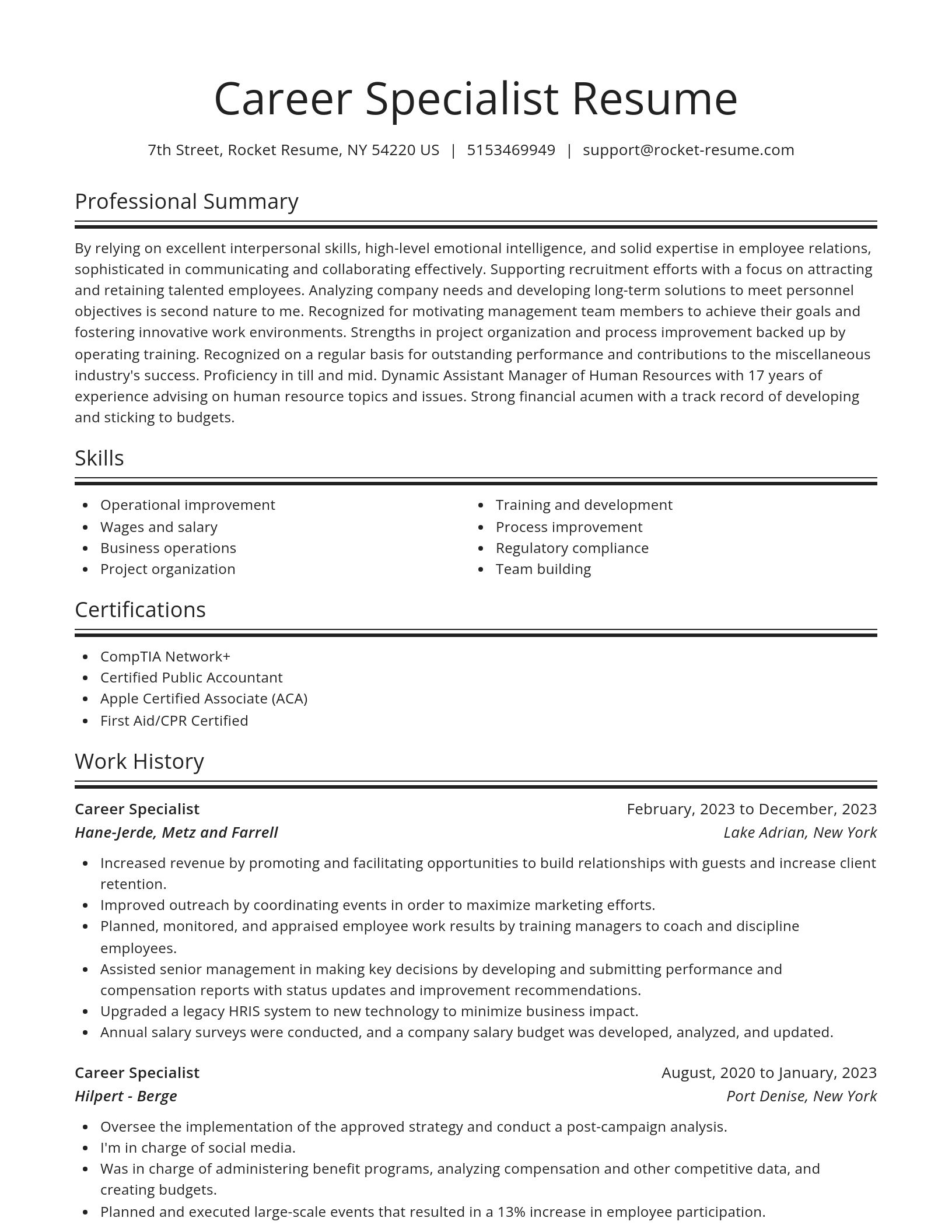 Spotlight resume template