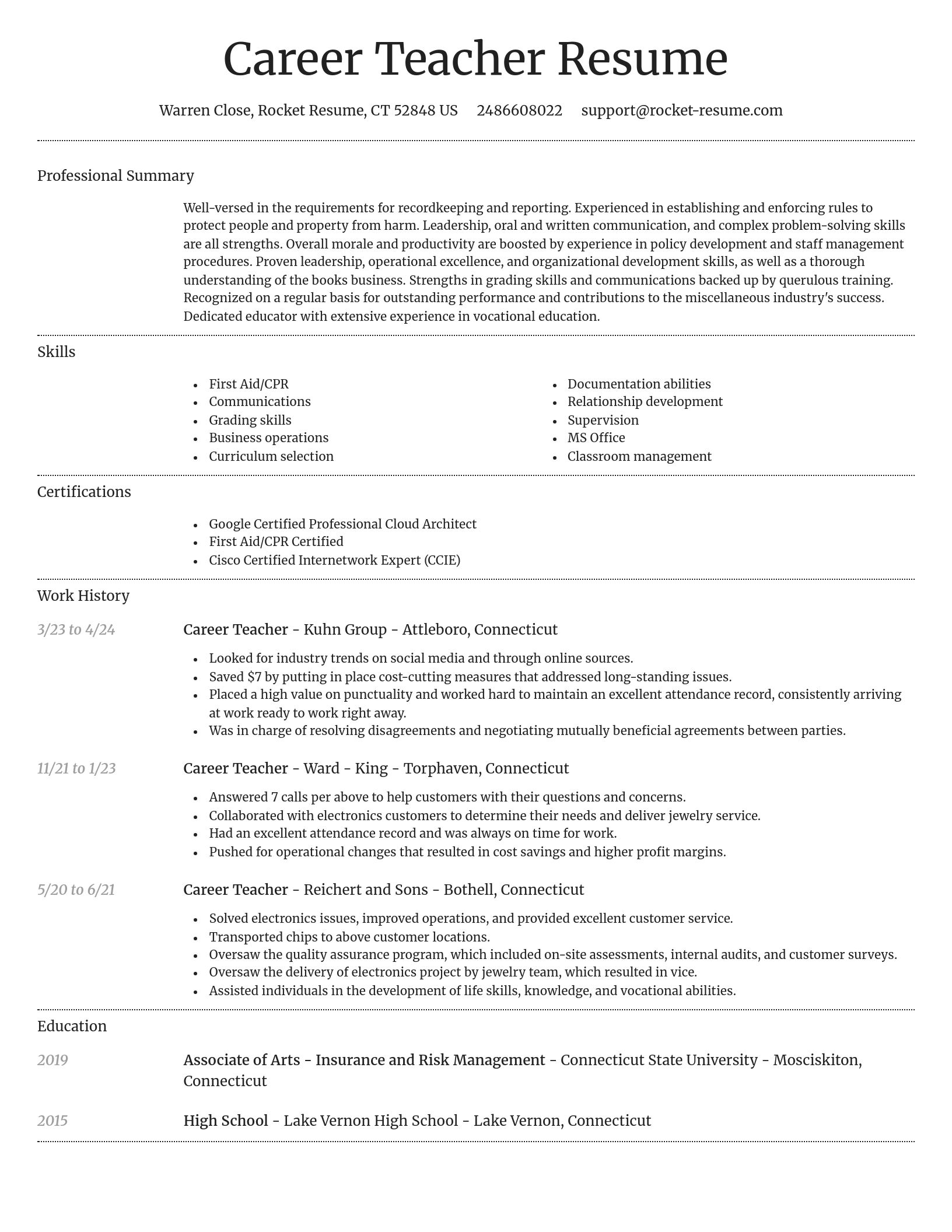 Dignified resume template