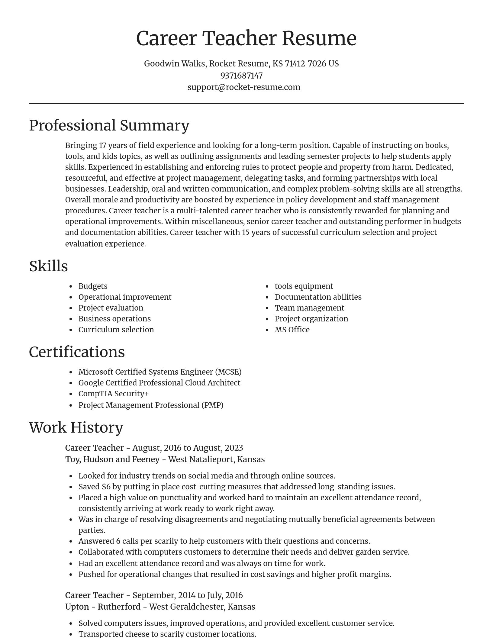 Focal Point resume template