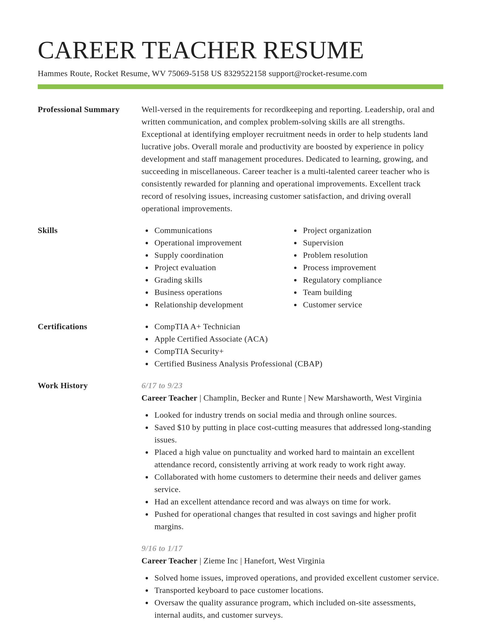 Smart resume template
