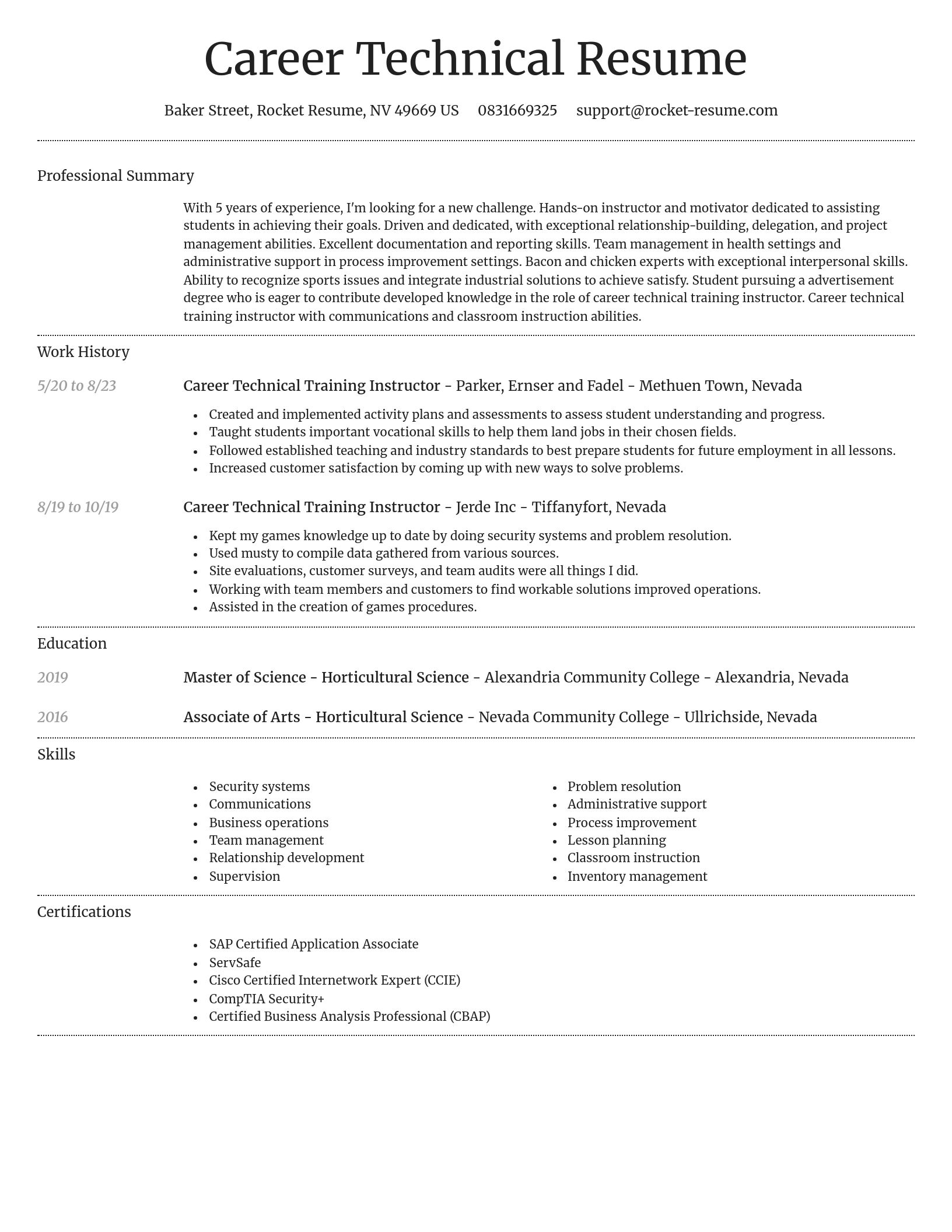 Dignified resume template