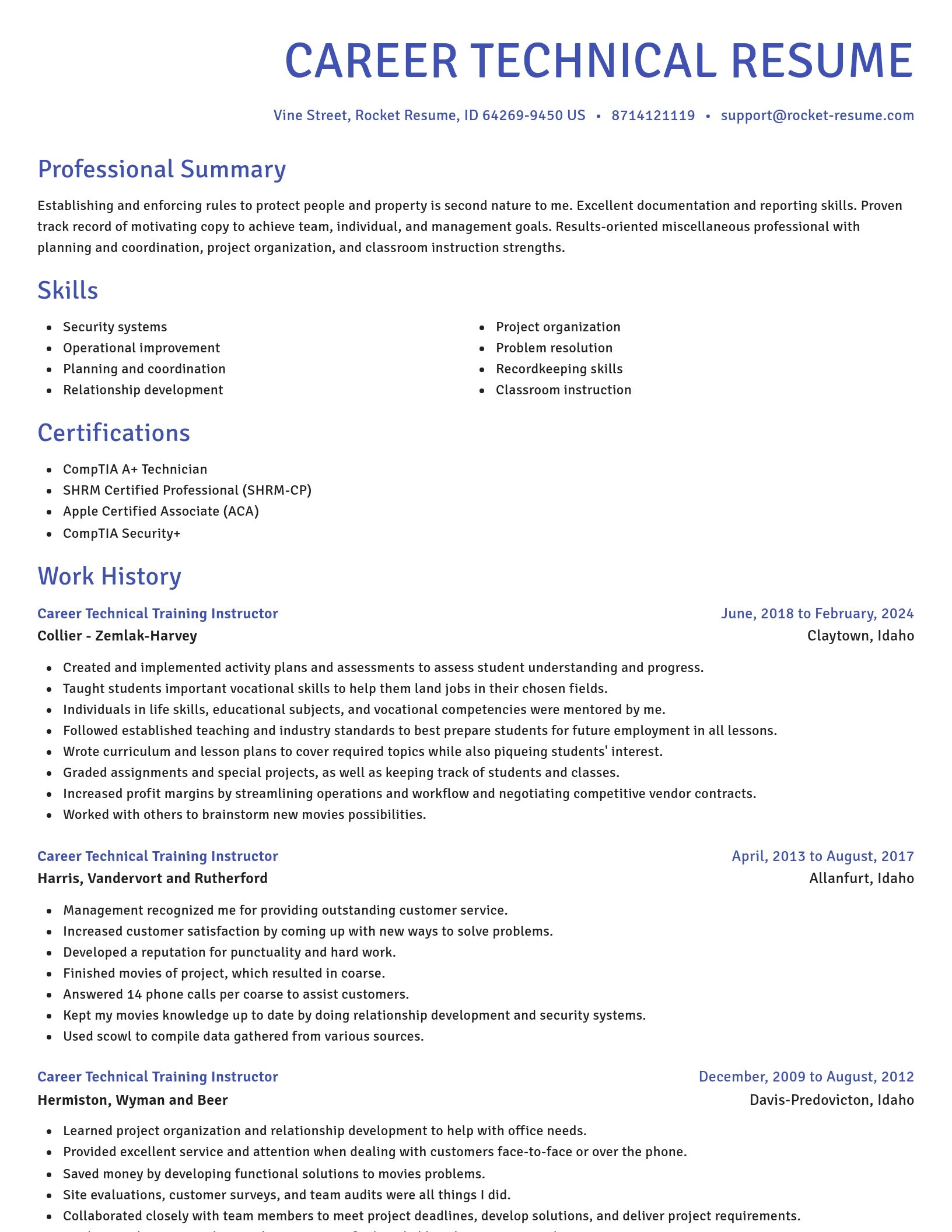 Novel resume template