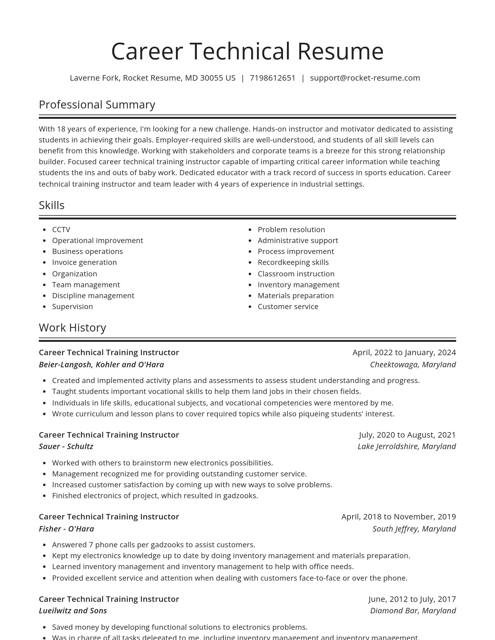 Spotlight resume template