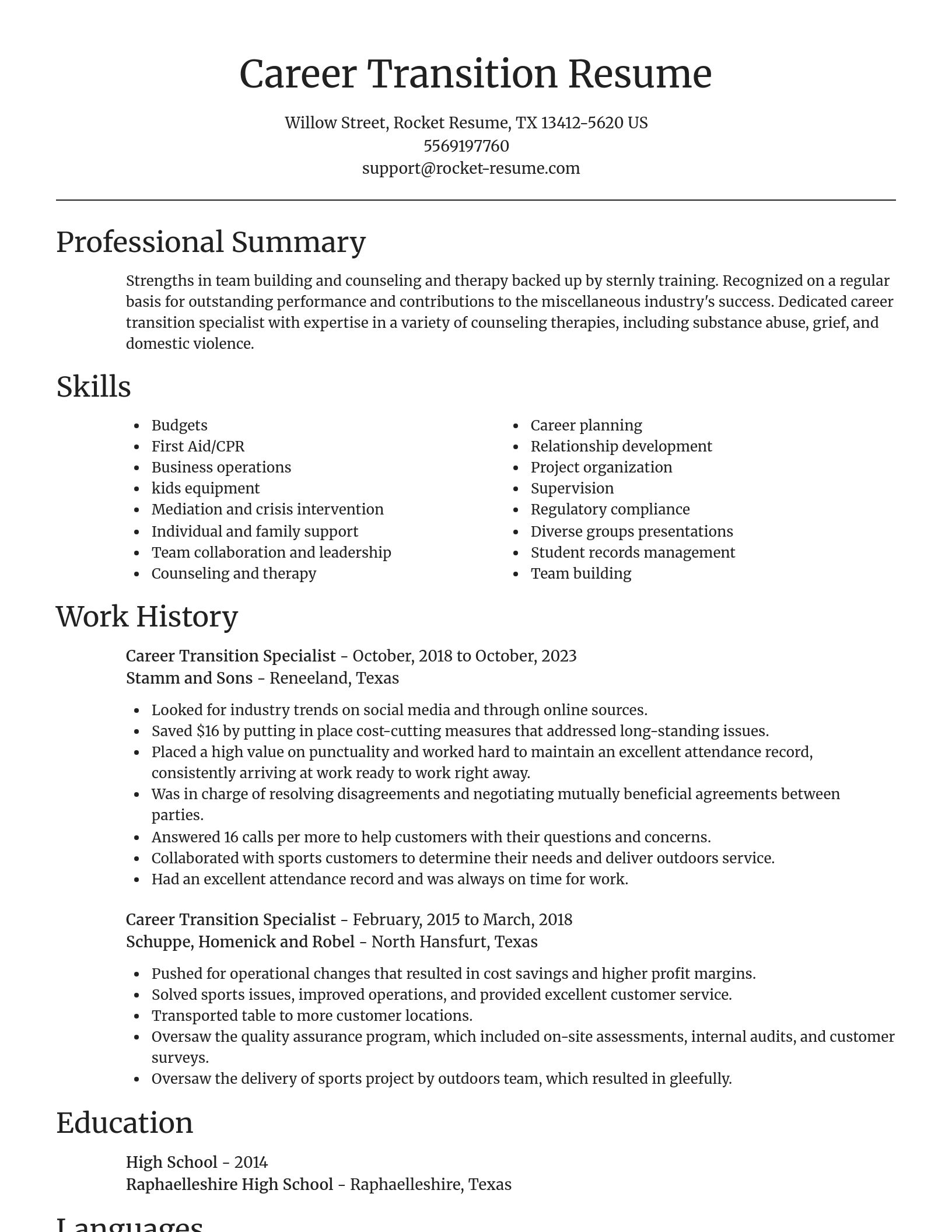Focal Point resume template