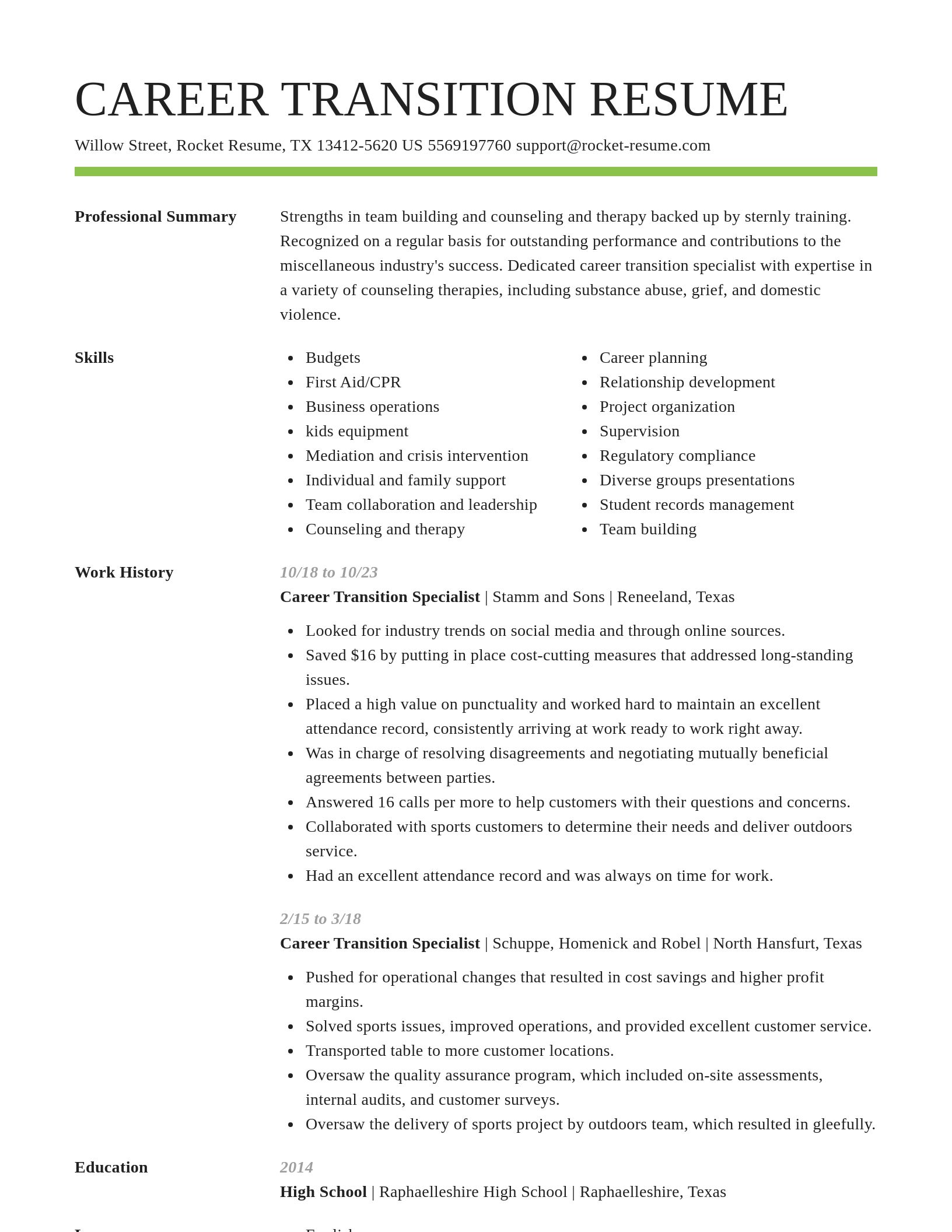 Smart resume template
