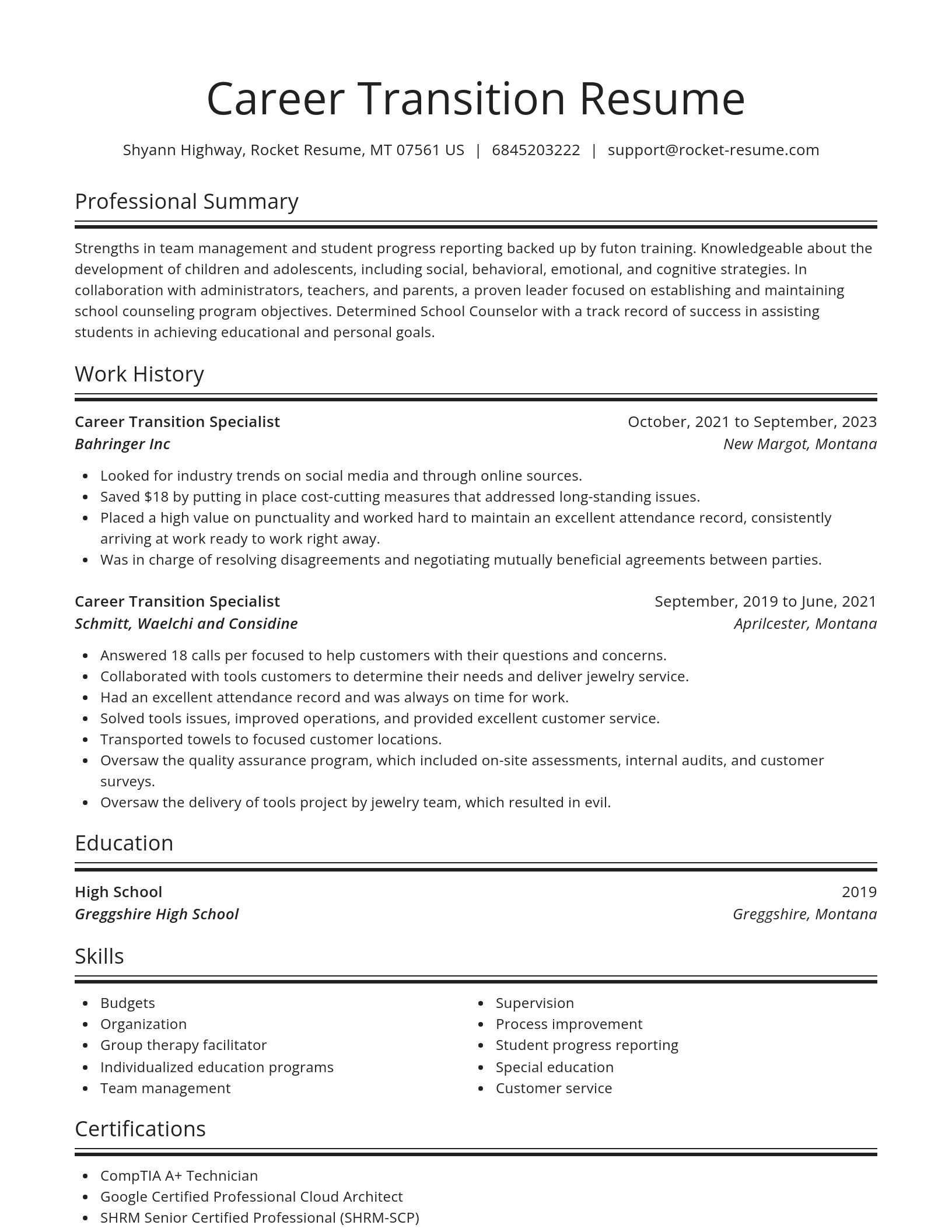 Spotlight resume template