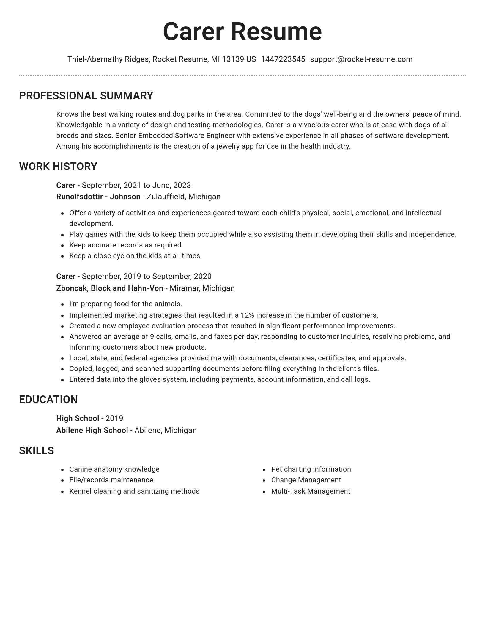 Brilliant resume template