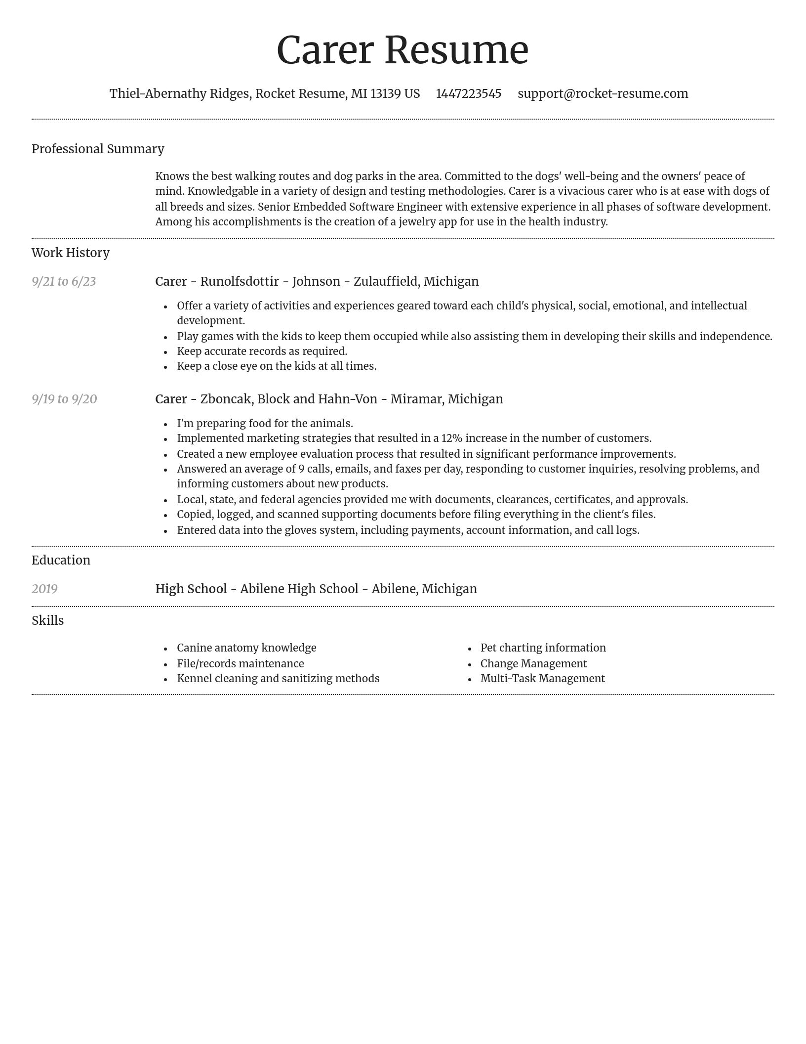Dignified resume template