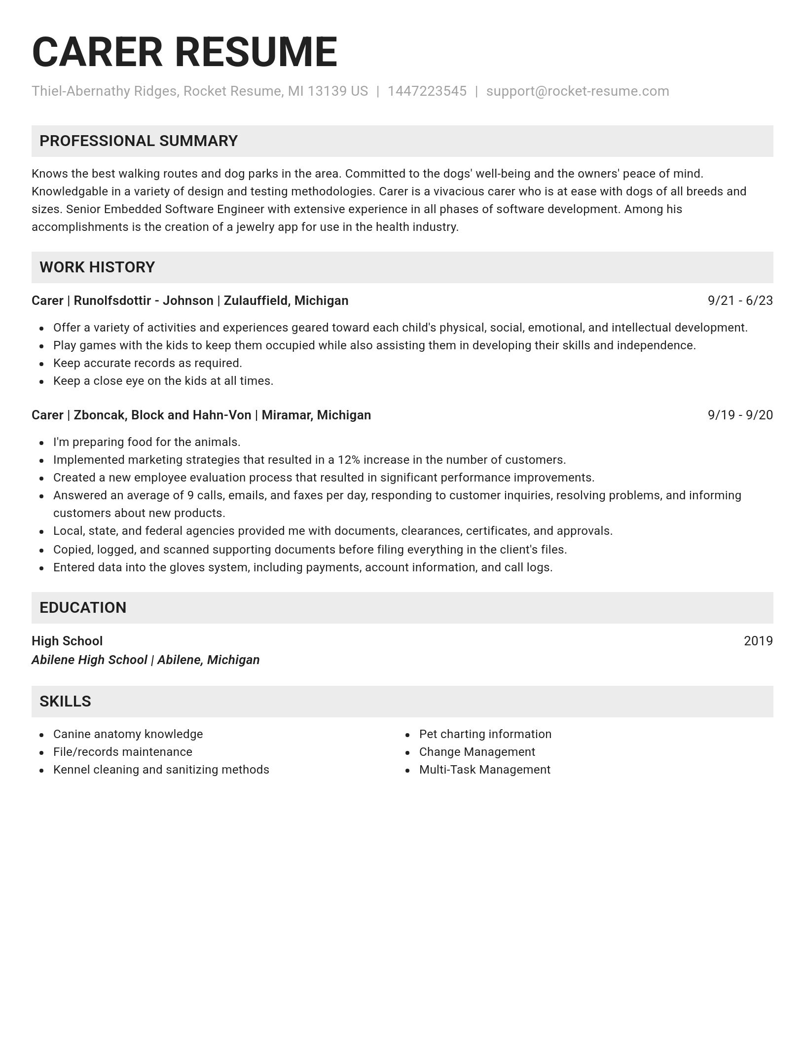 Genius resume template