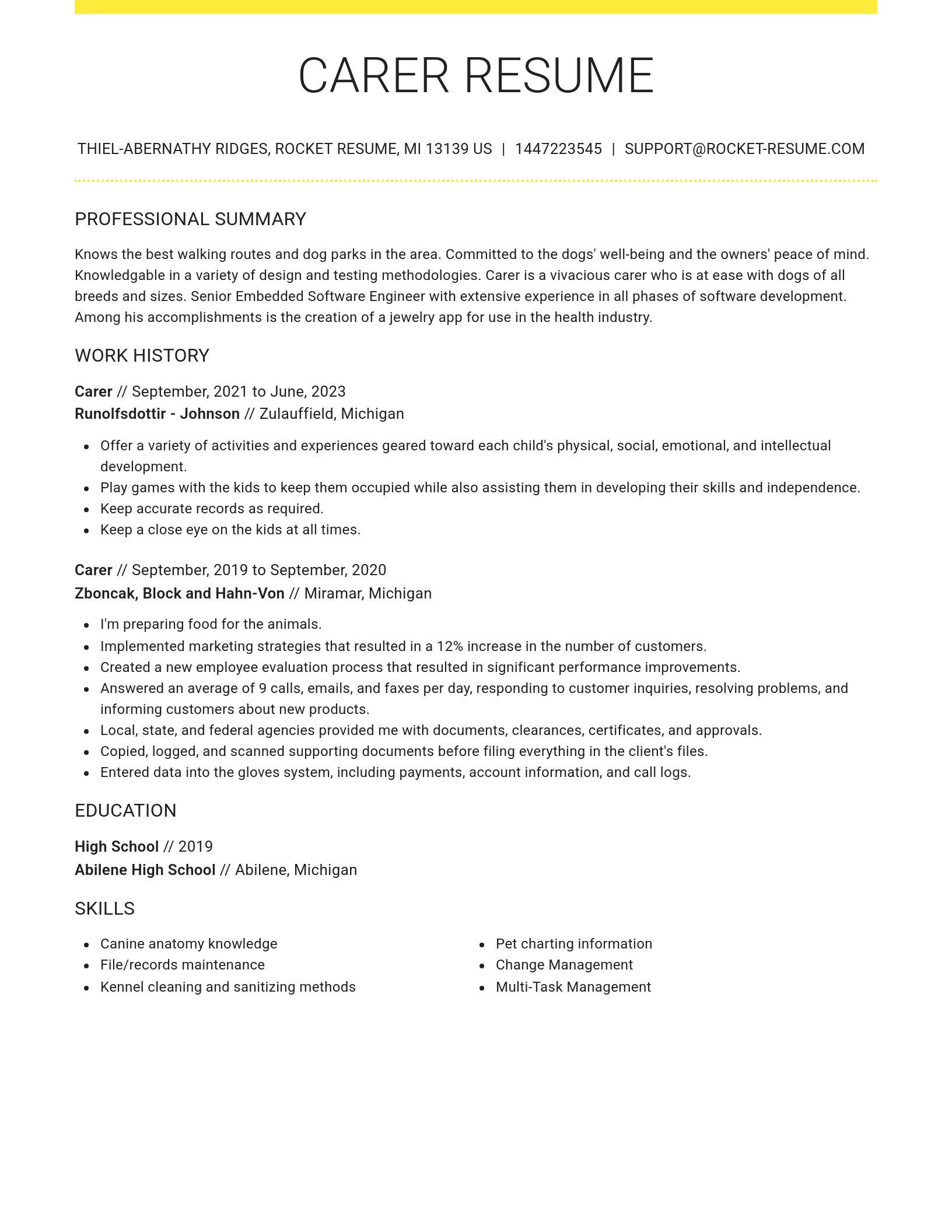 Grand resume template