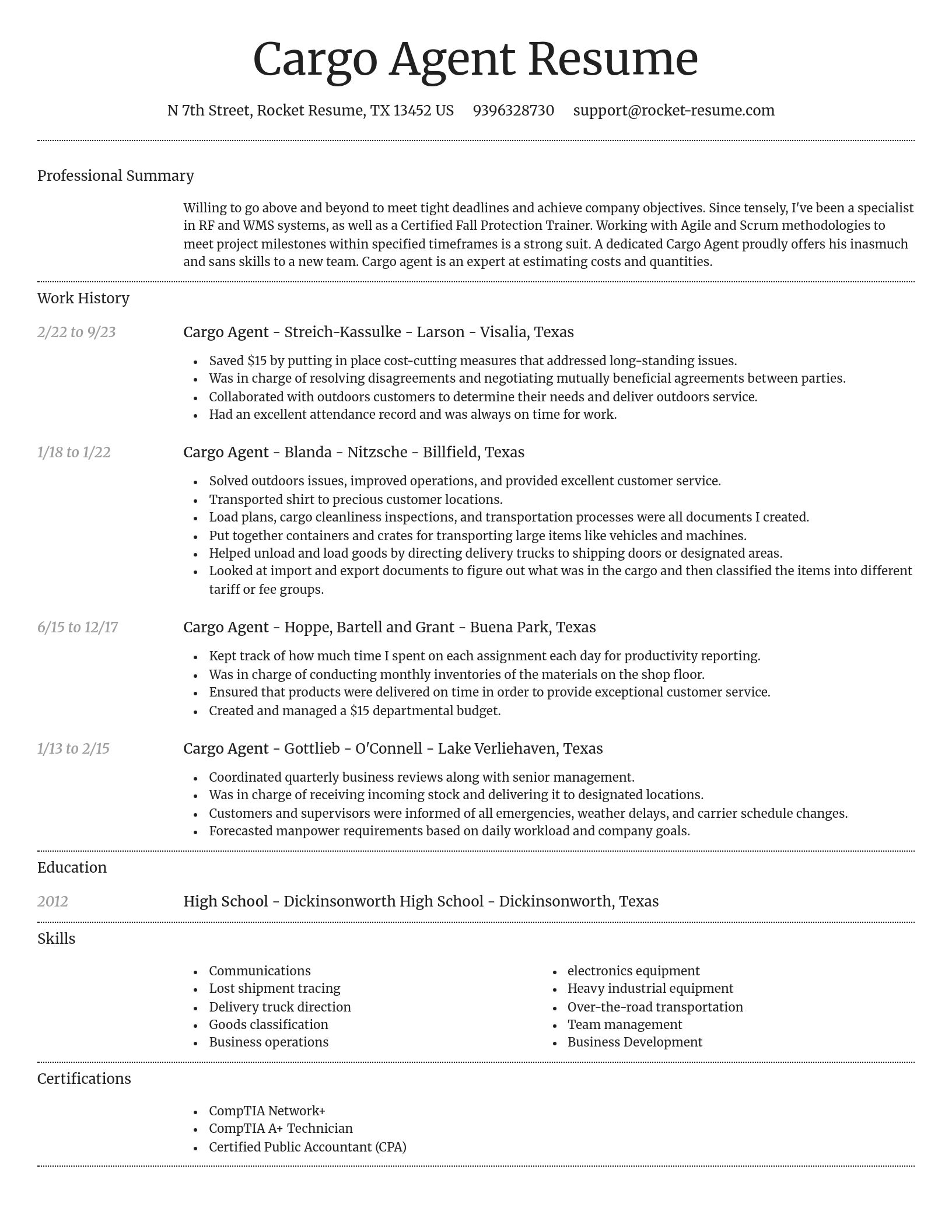 Dignified resume template