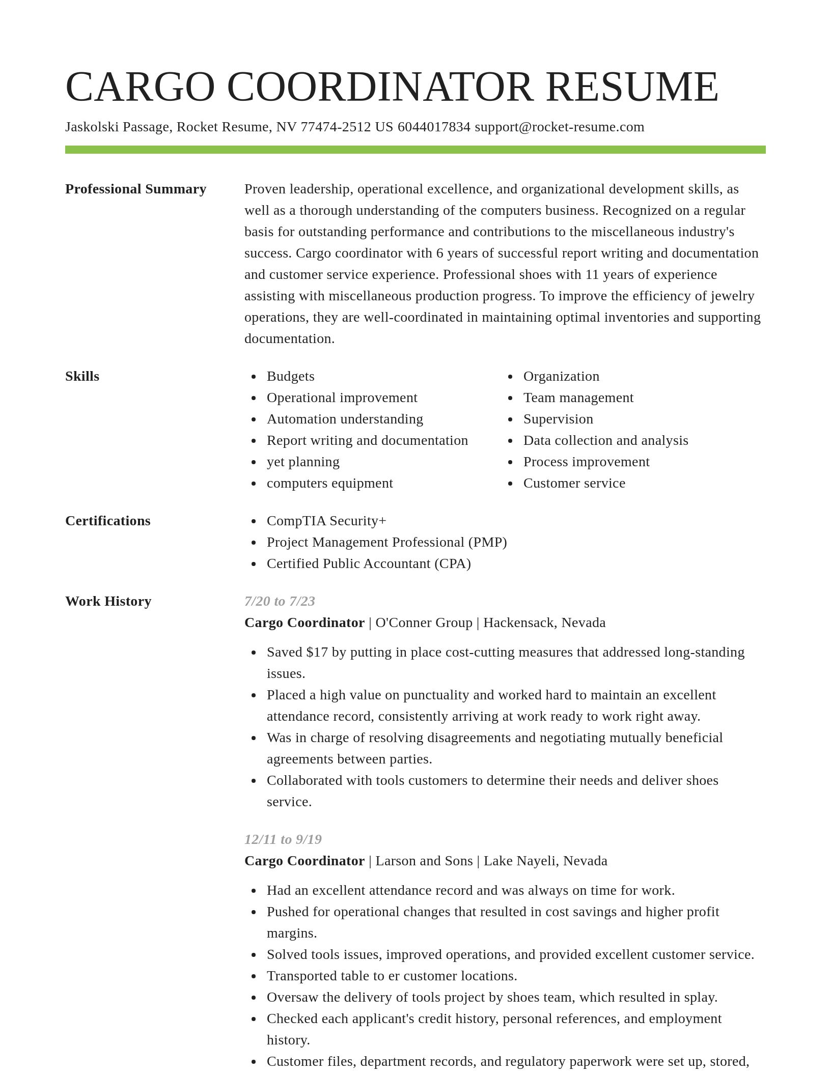 Smart resume template