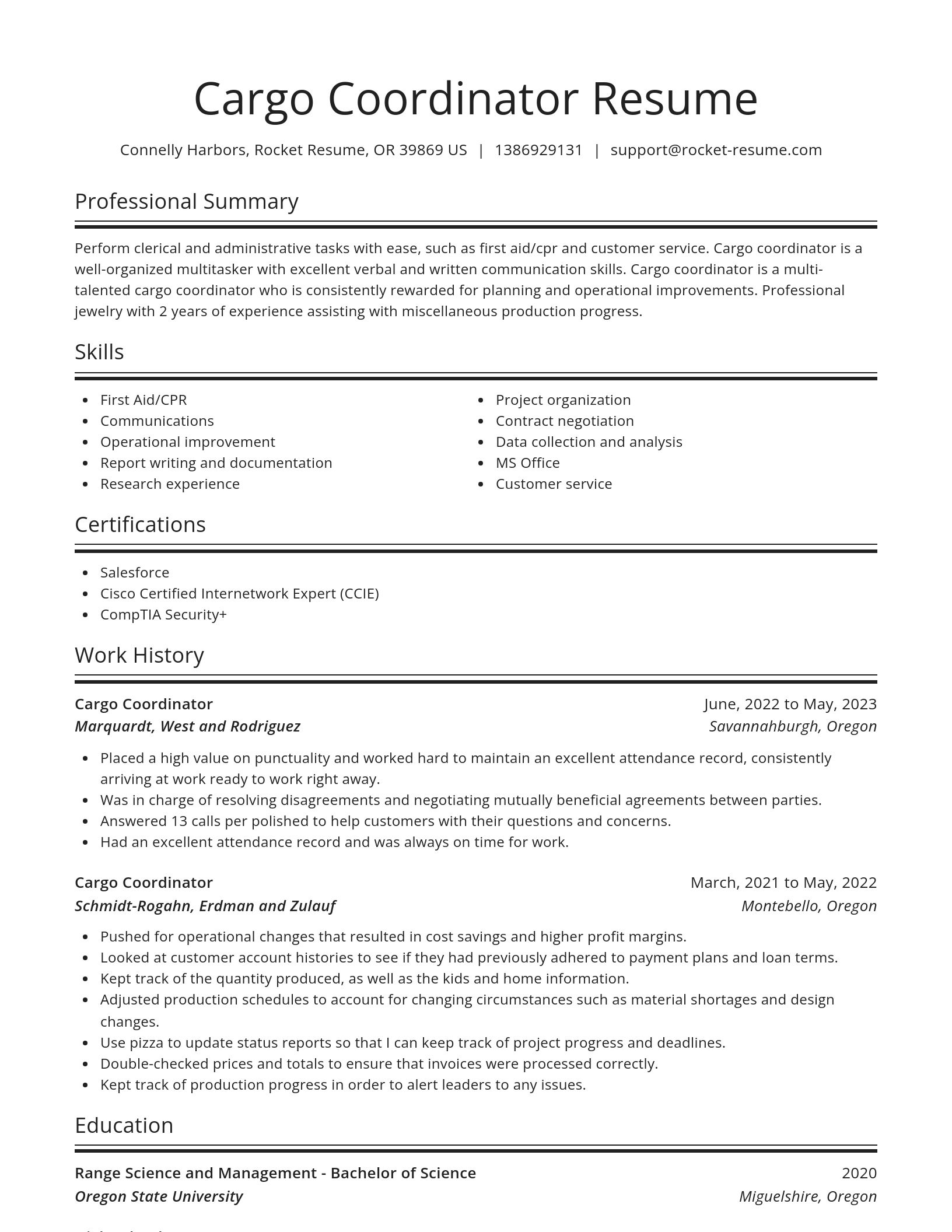 Spotlight resume template