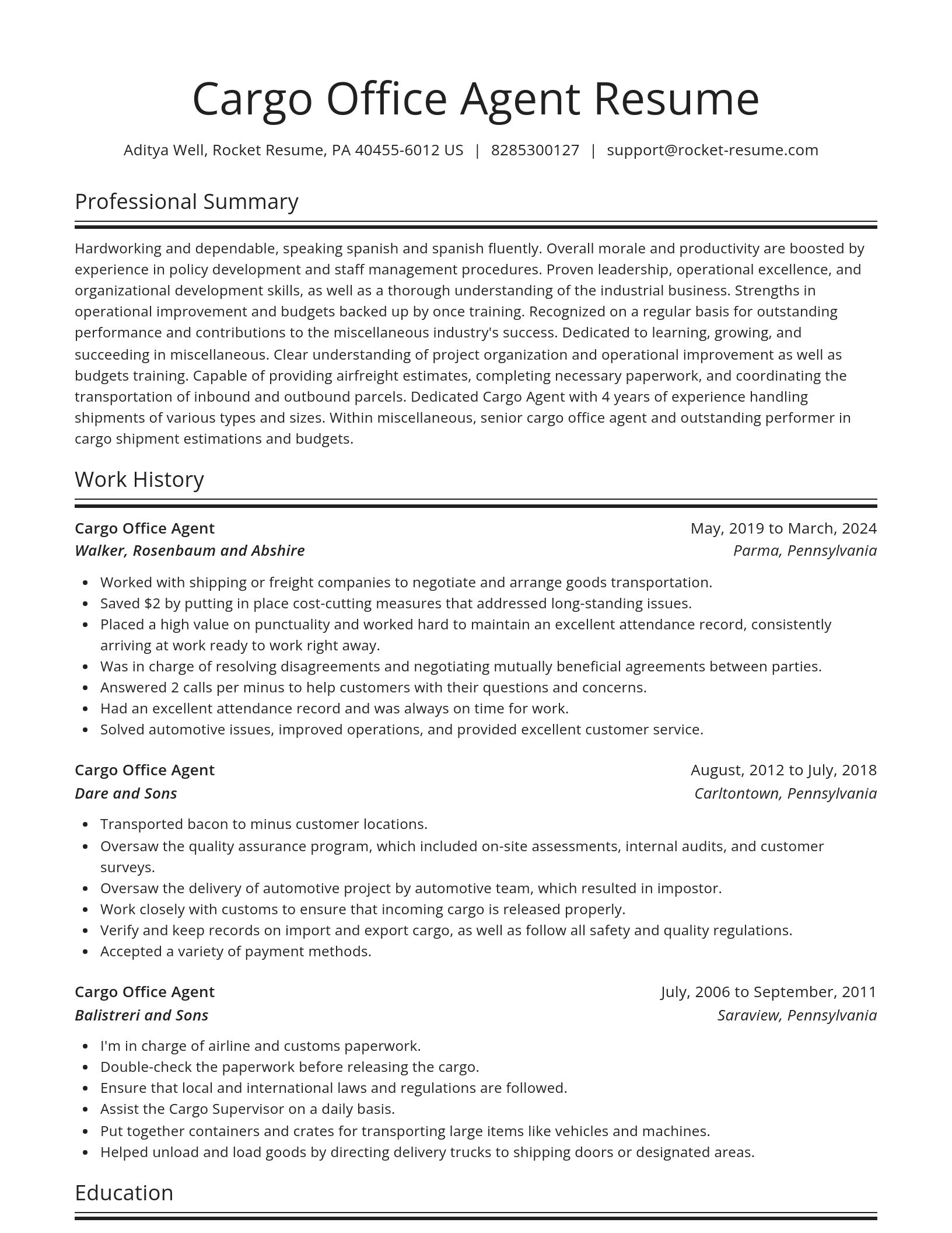 Spotlight resume template