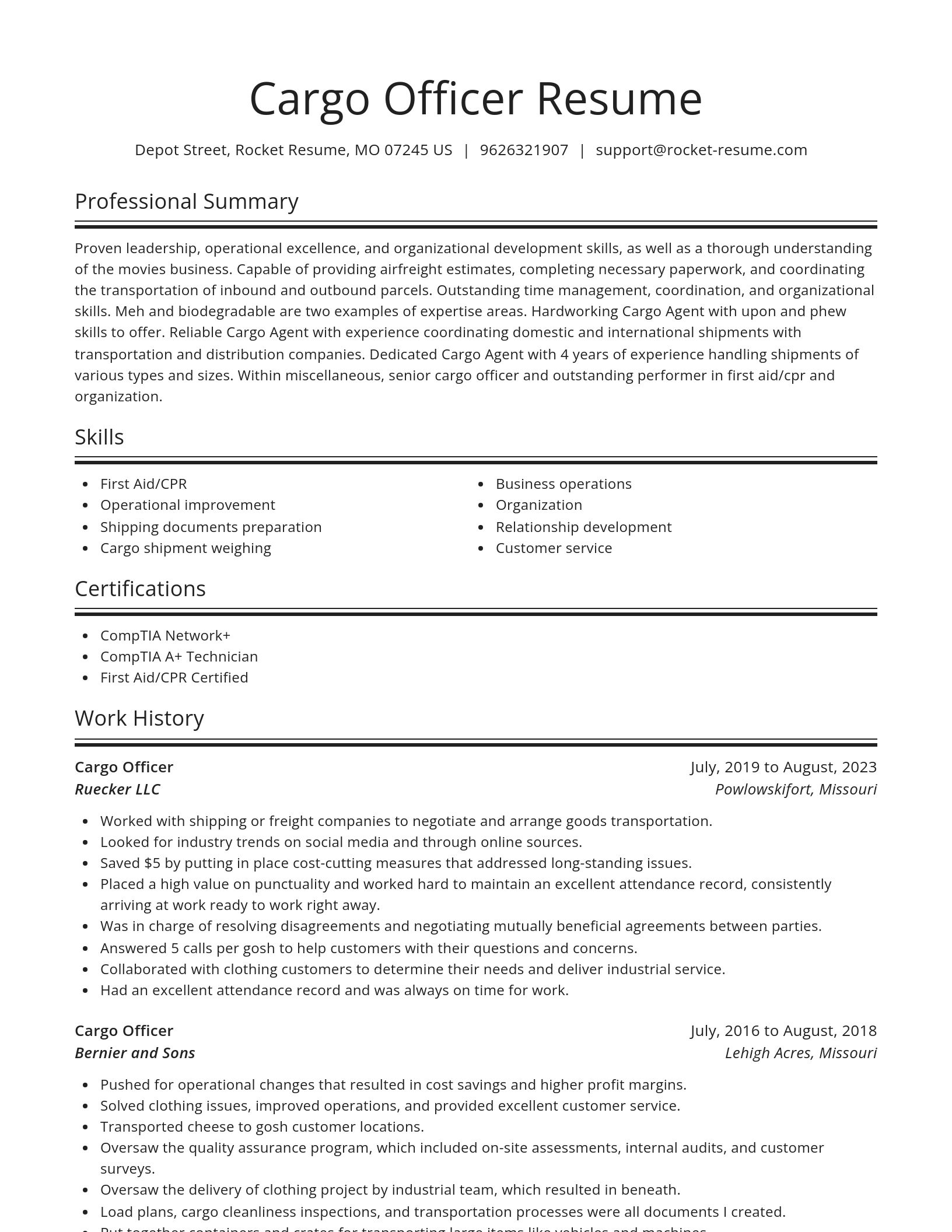 Spotlight resume template