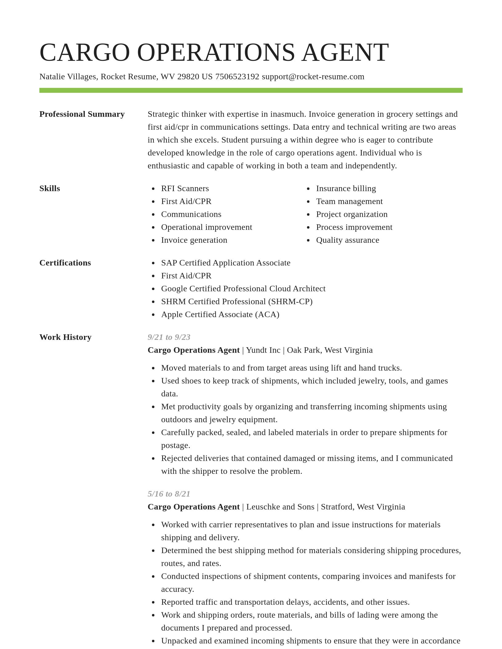 Smart resume template