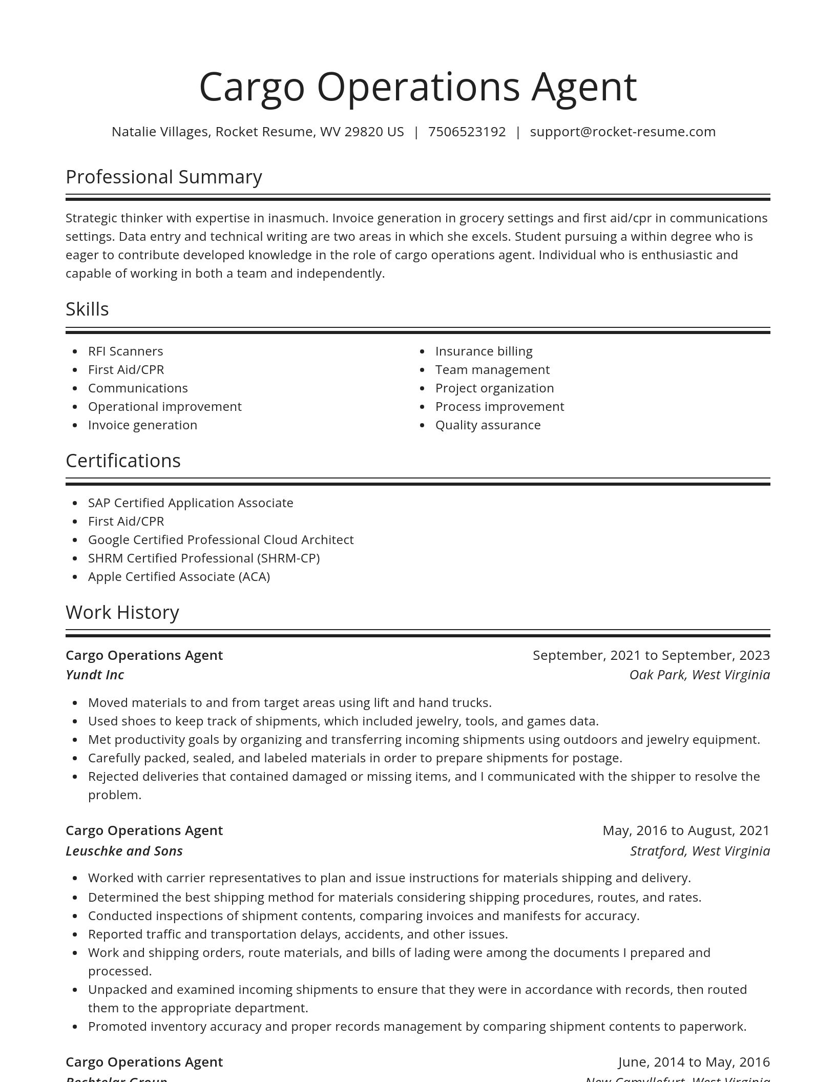 Spotlight resume template