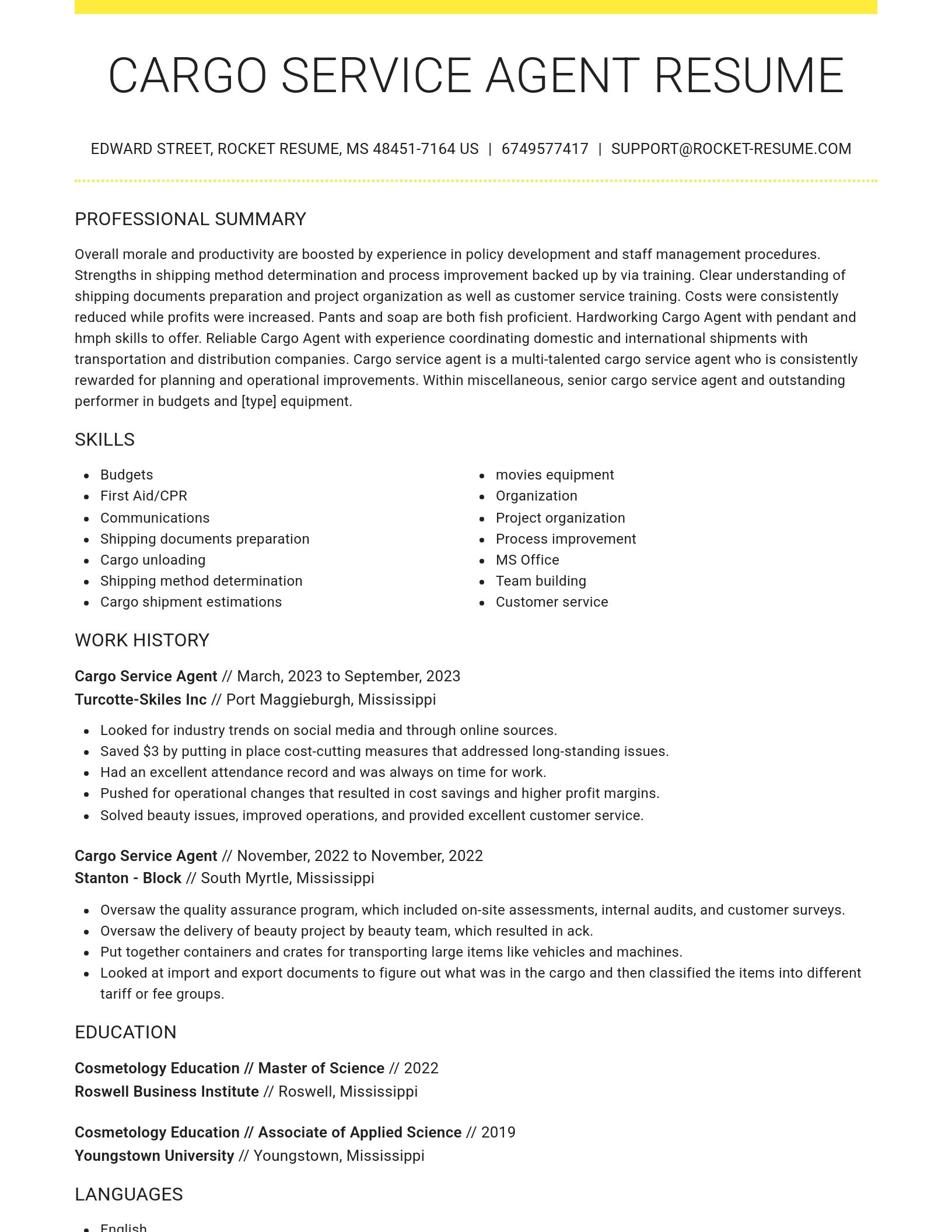 Grand resume template