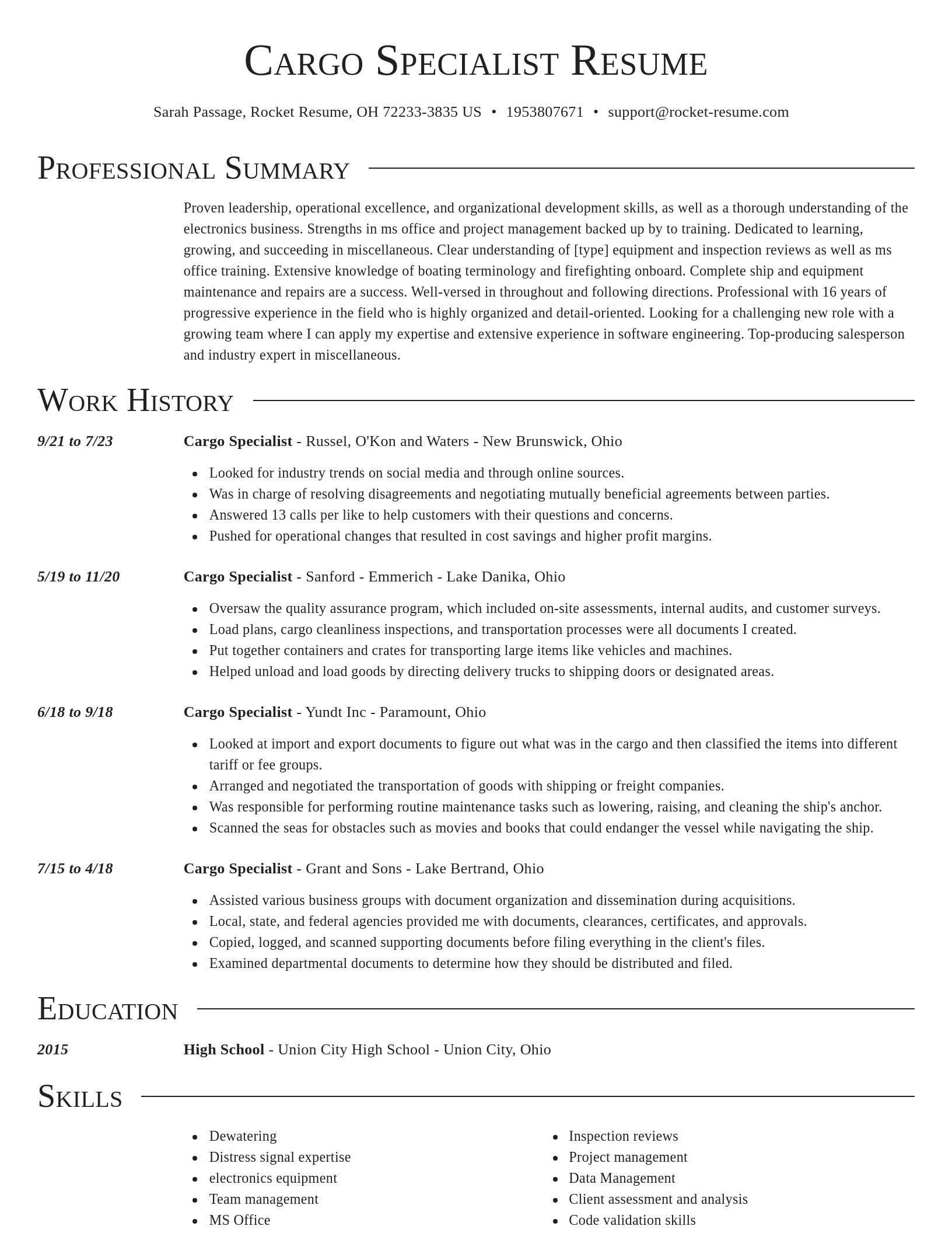 Director resume template