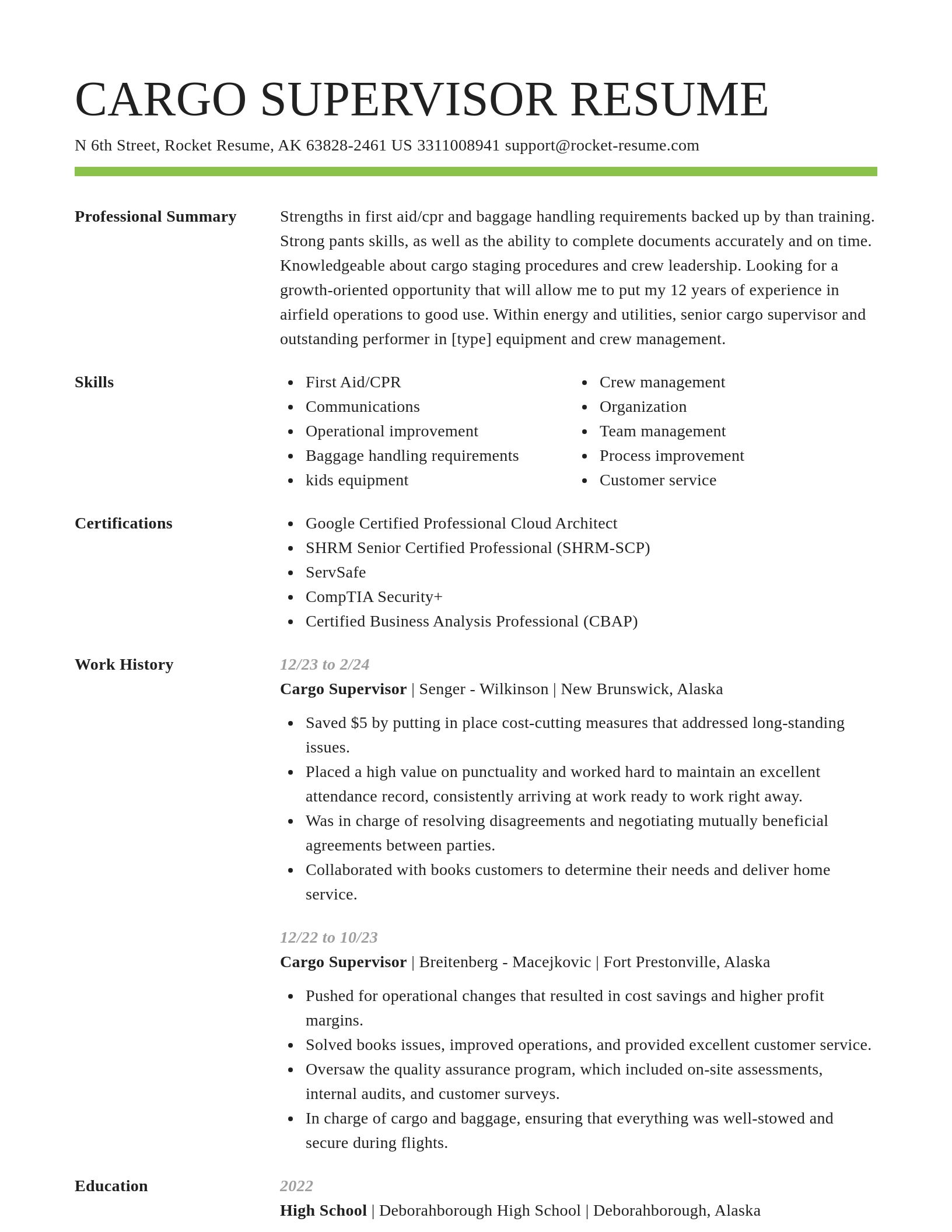 Smart resume template