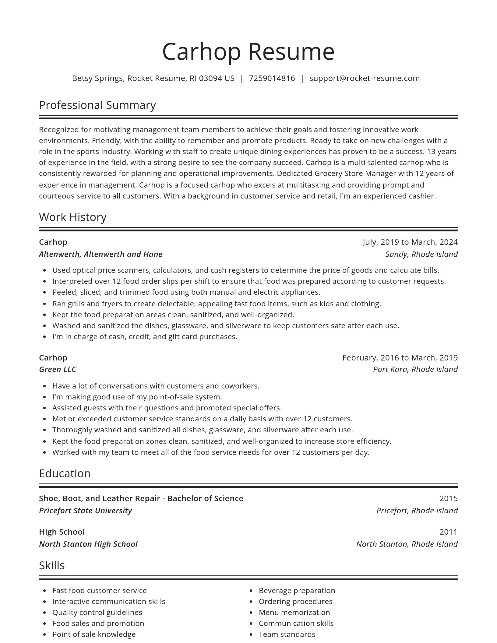Spotlight resume template