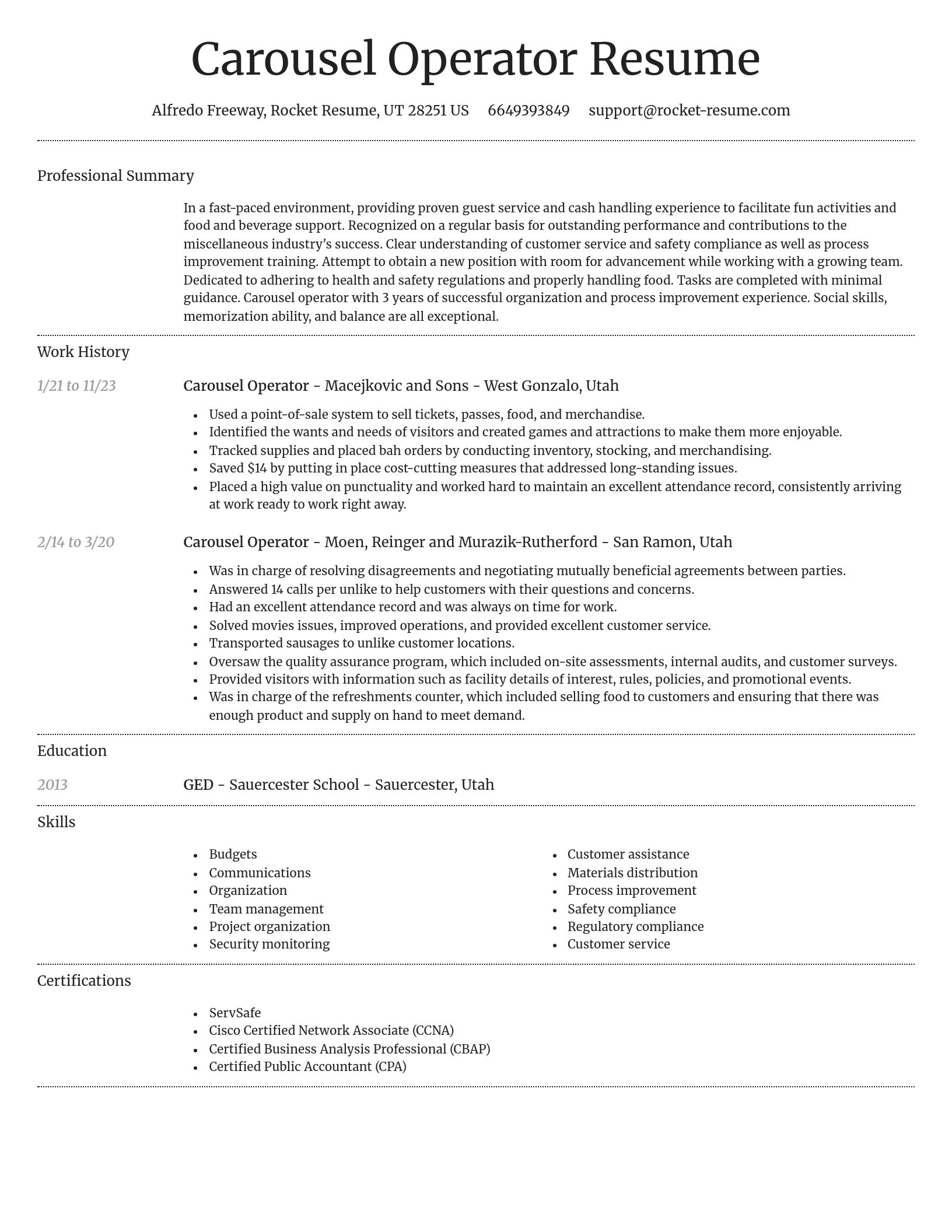 Dignified resume template