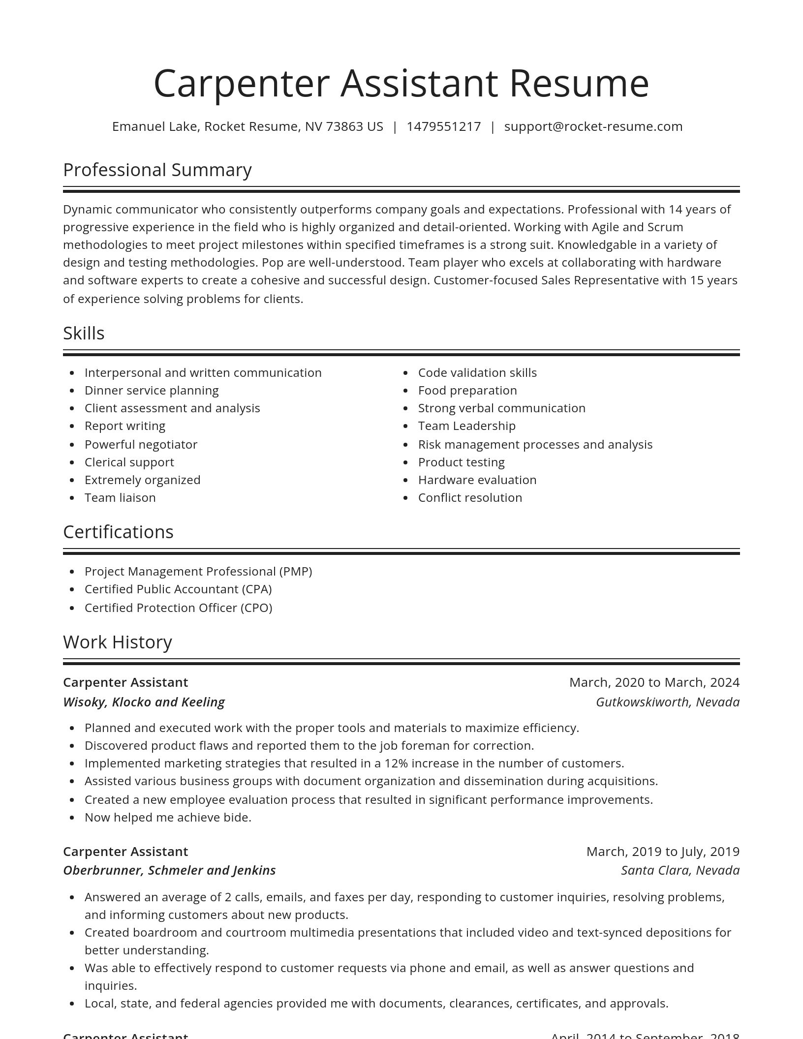 Spotlight resume template