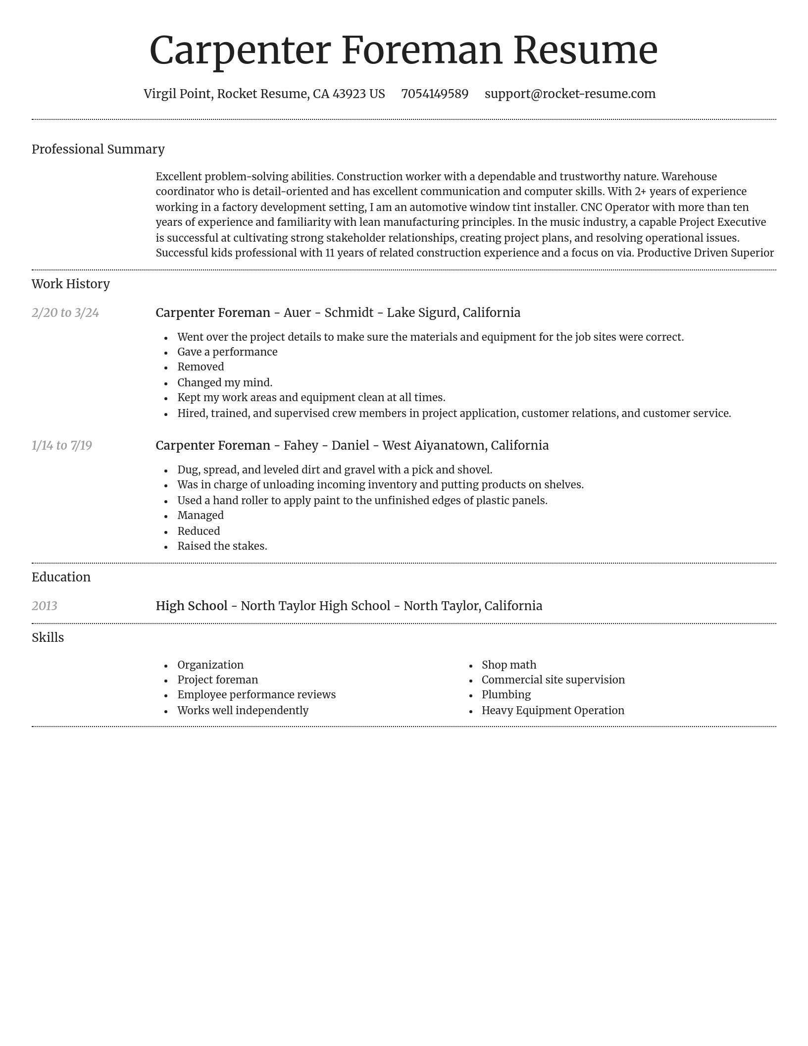 Dignified resume template